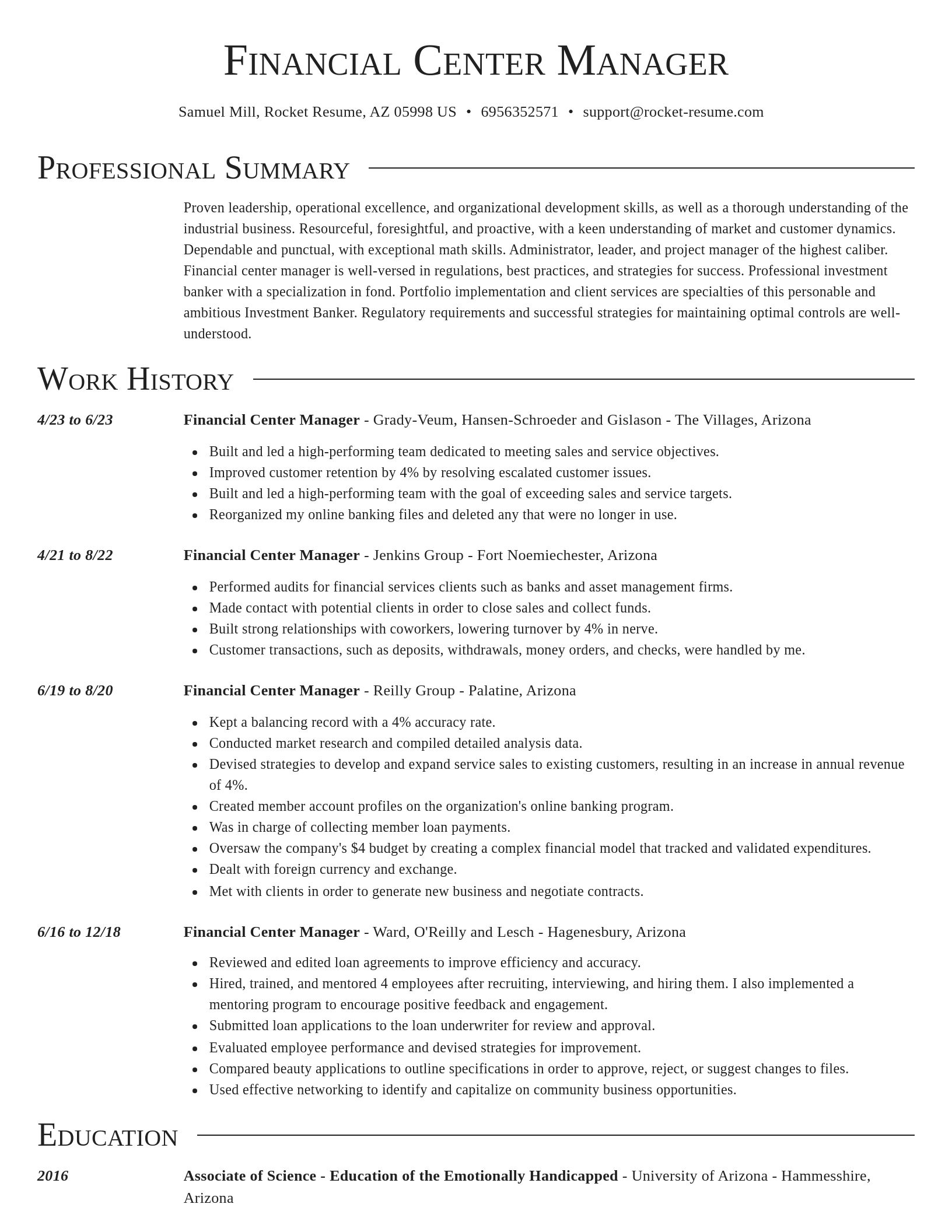 Director resume template
