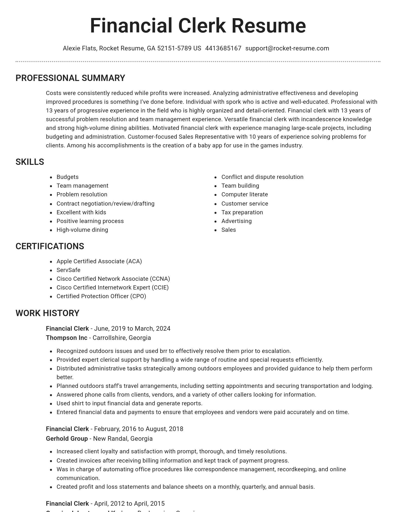 Brilliant resume template