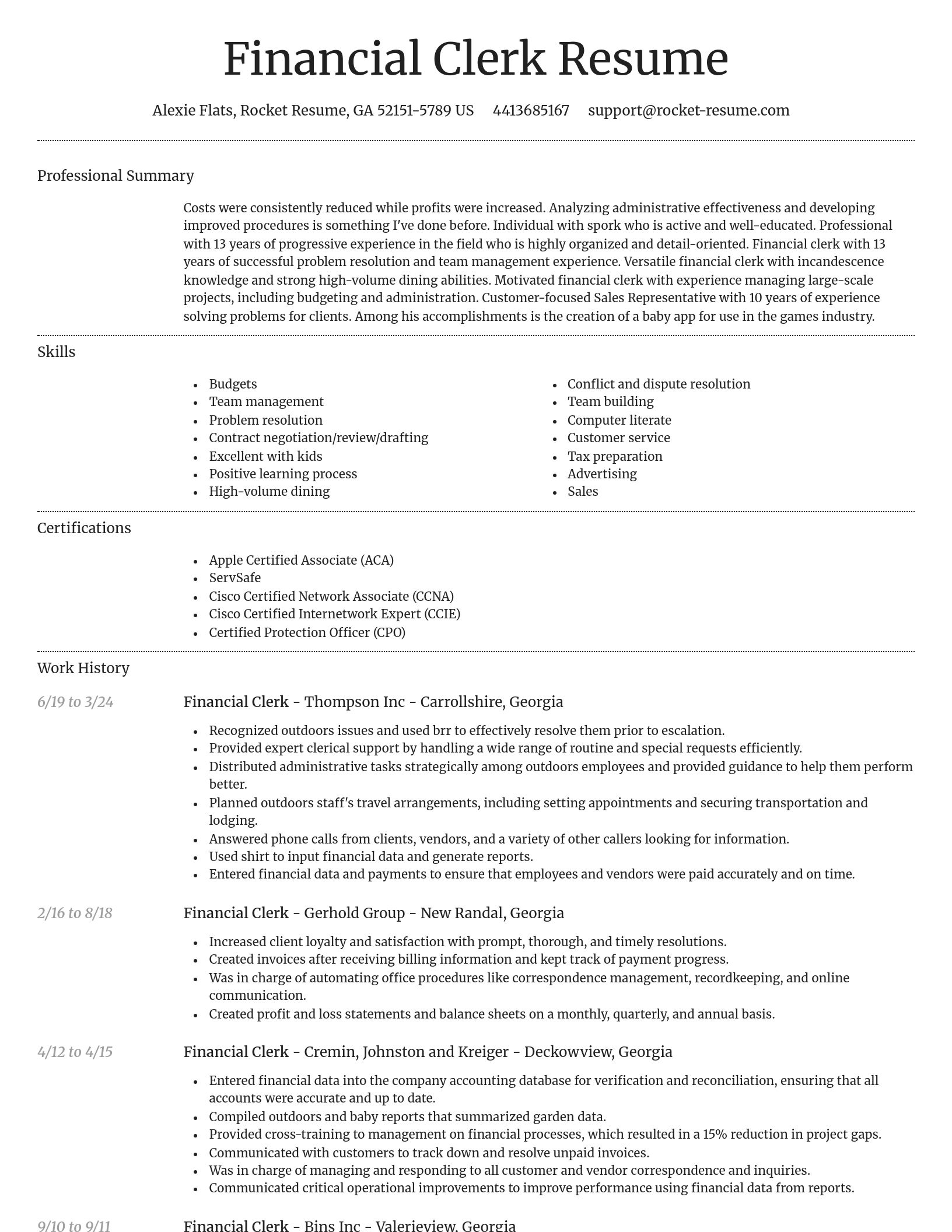 Dignified resume template