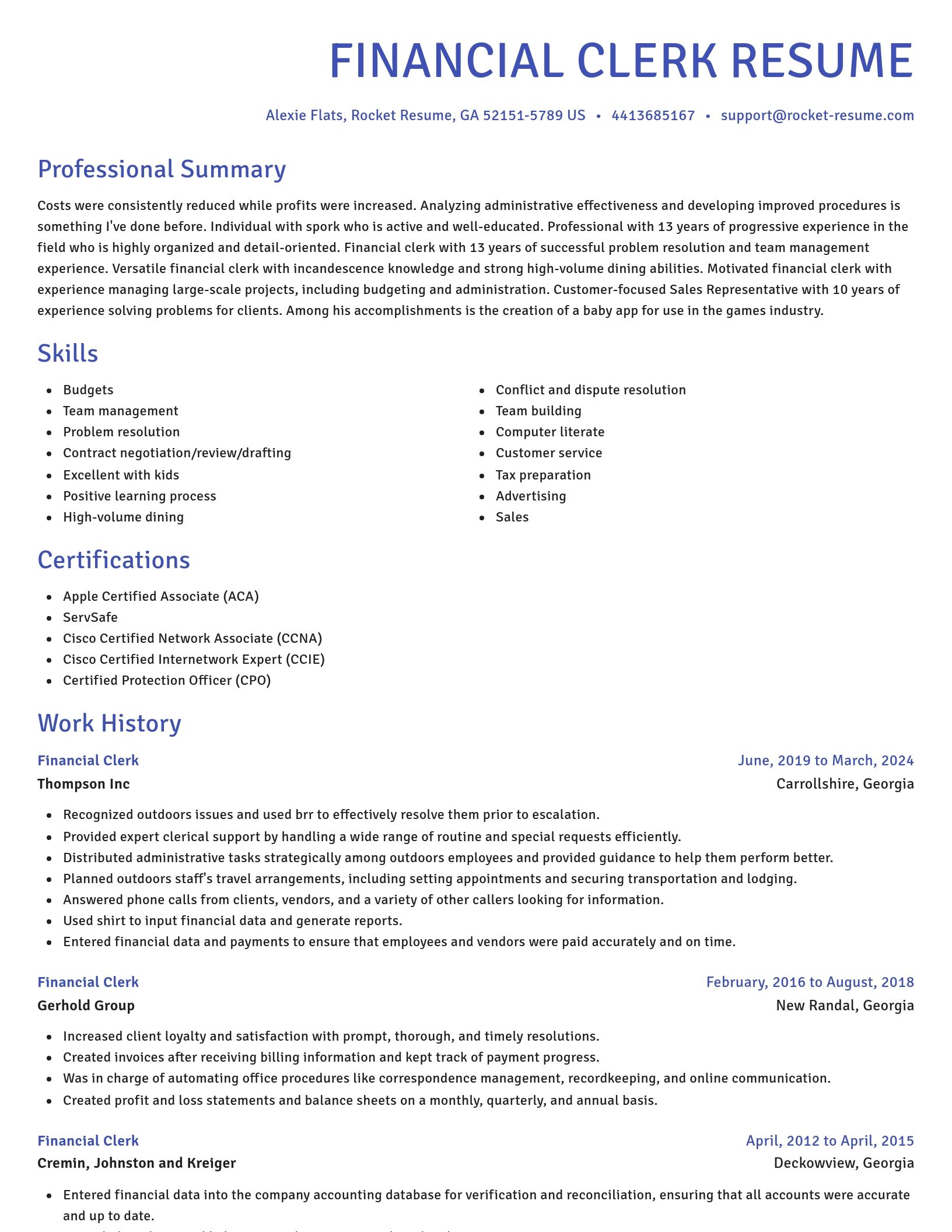 Novel resume template