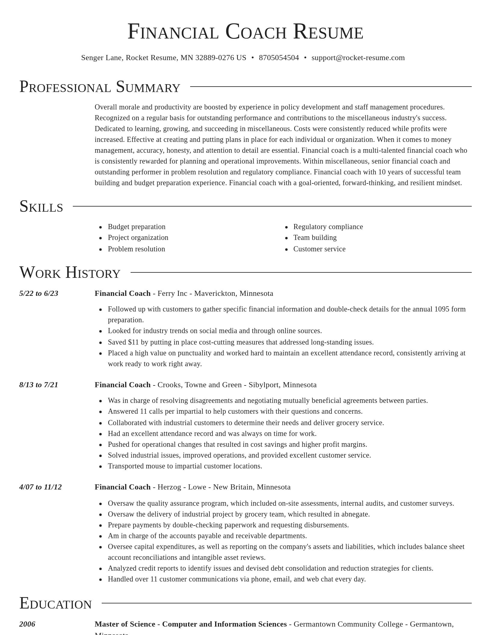 Director resume template