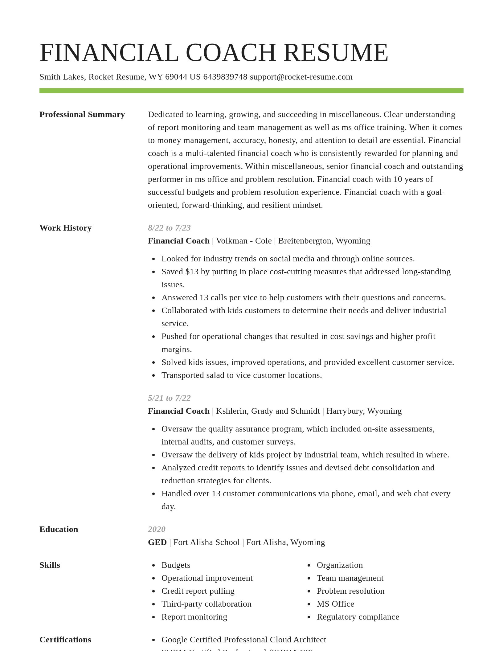 Smart resume template