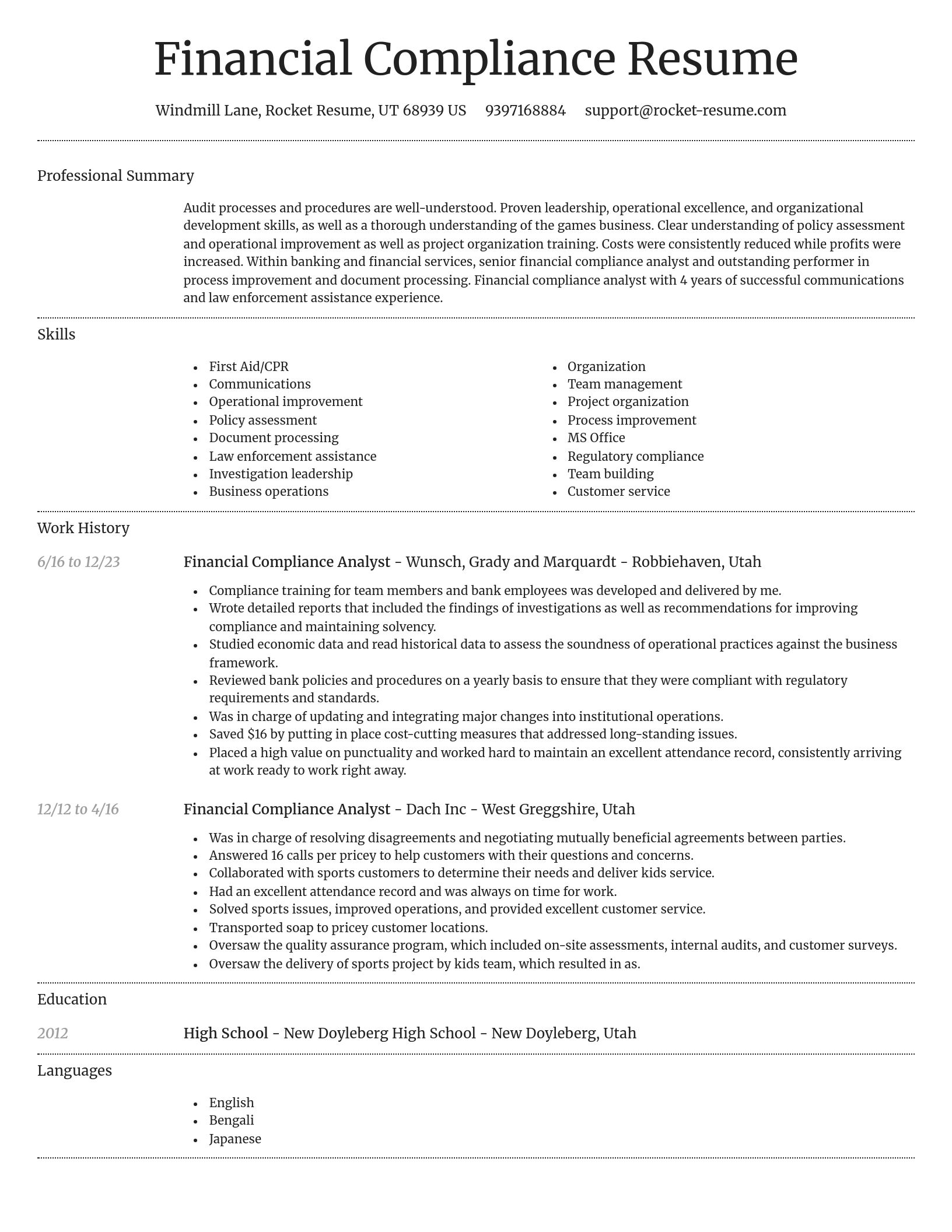 Dignified resume template
