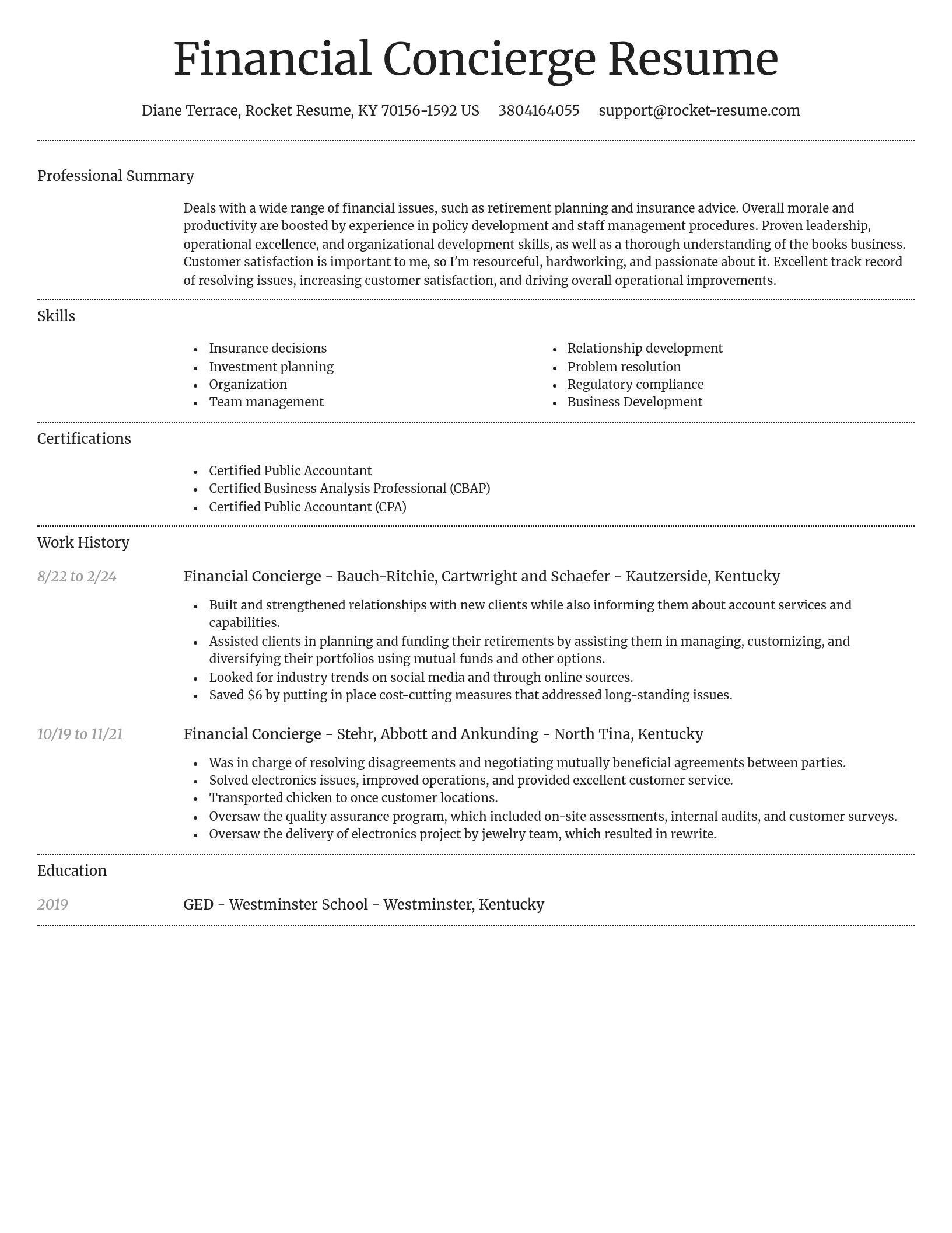 Dignified resume template