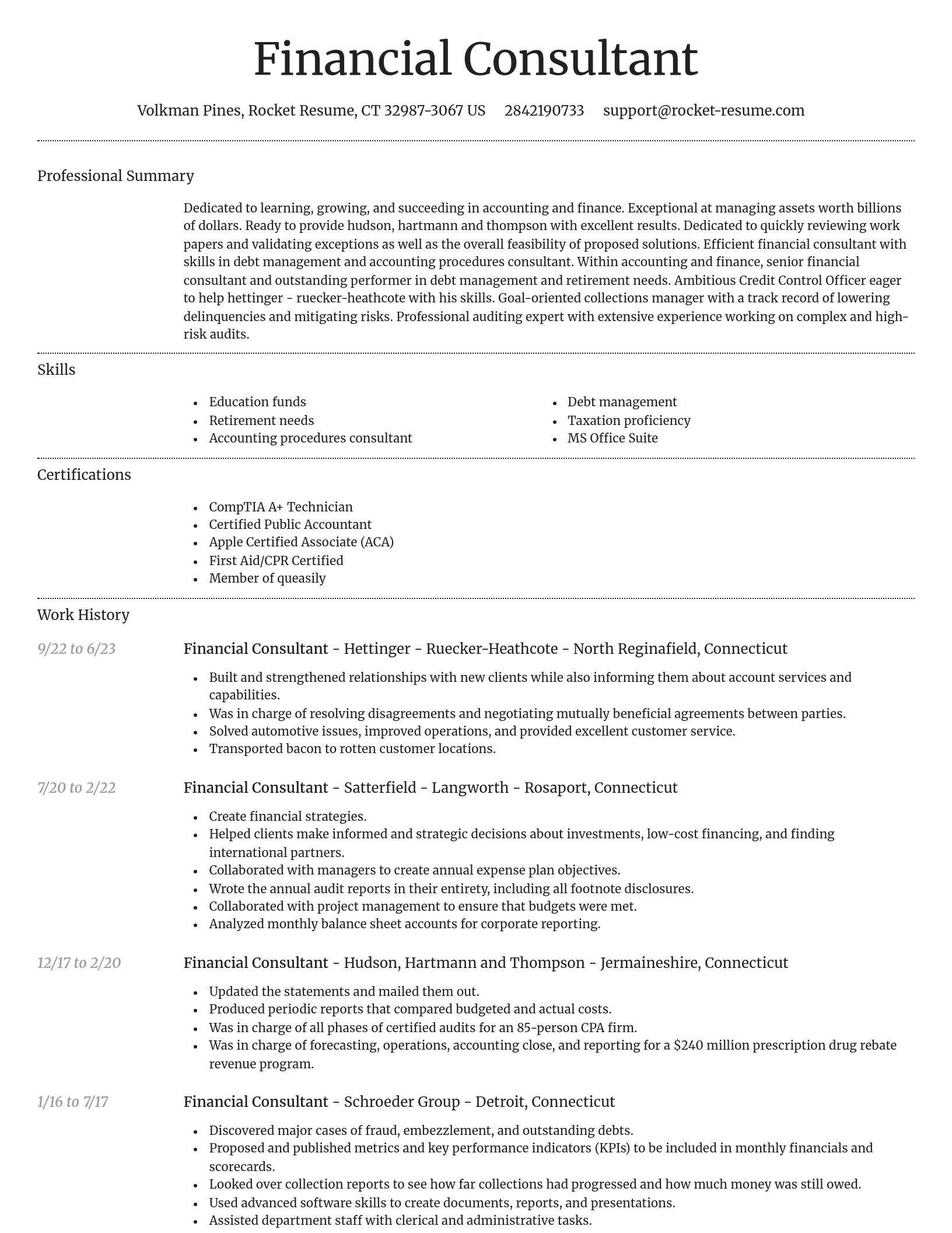 Dignified resume template