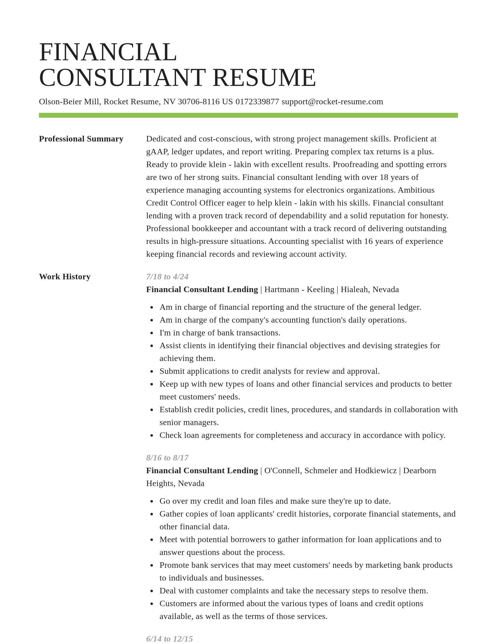 Smart resume template