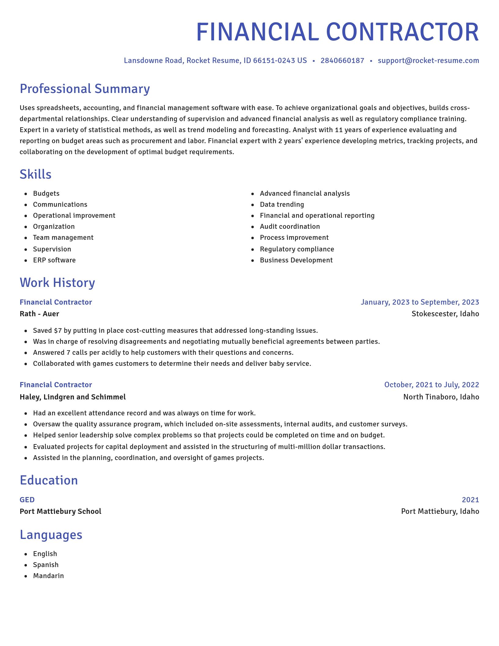 Novel resume template