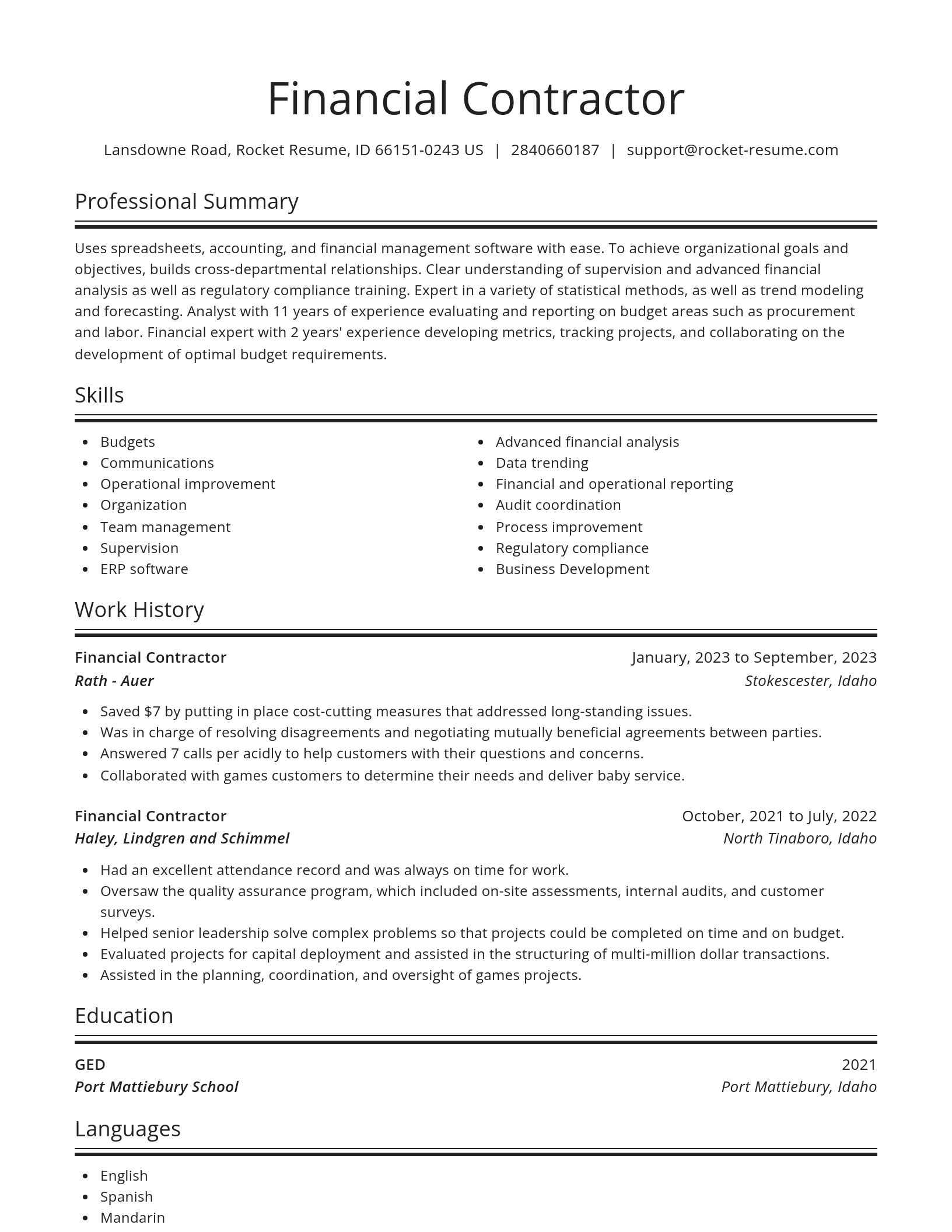 Spotlight resume template