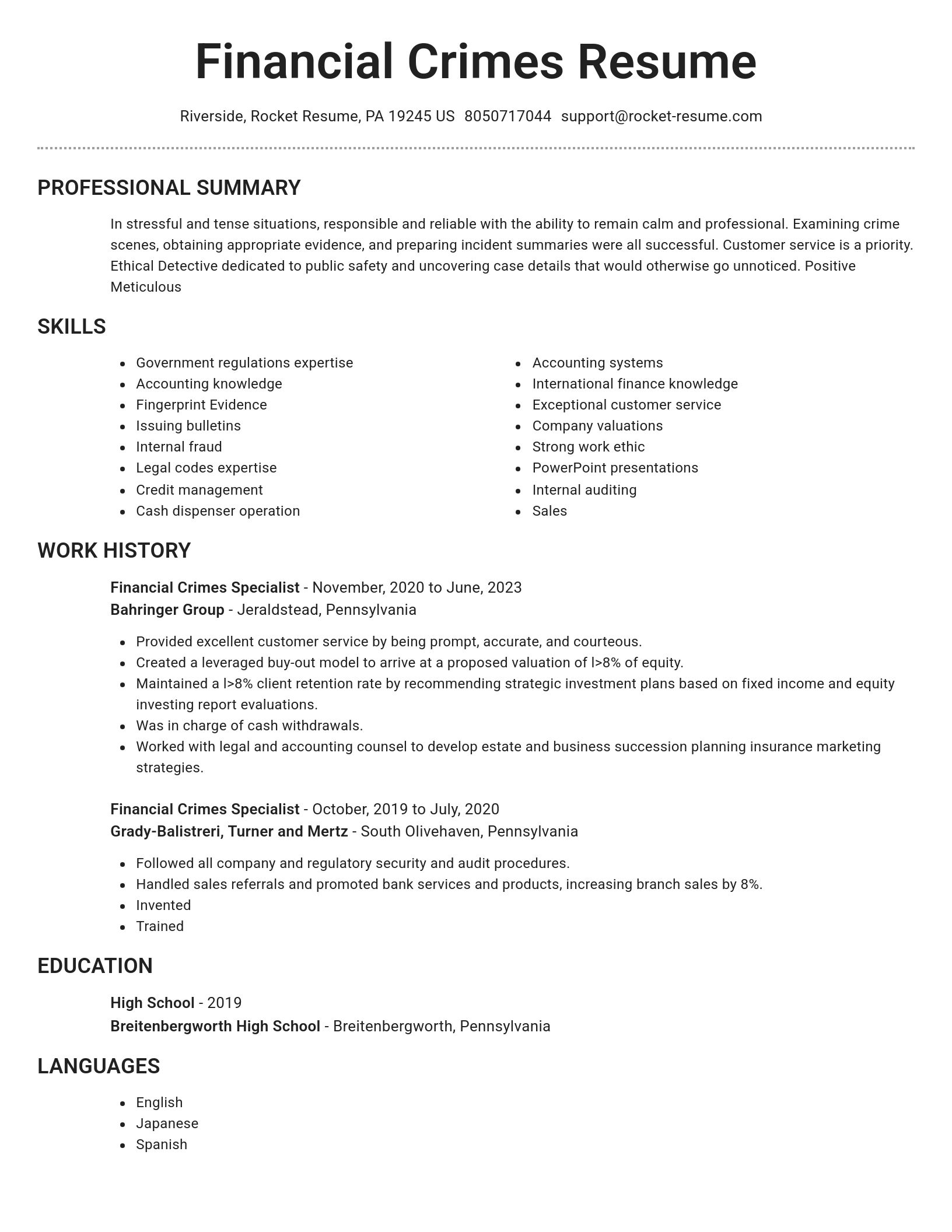 Brilliant resume template