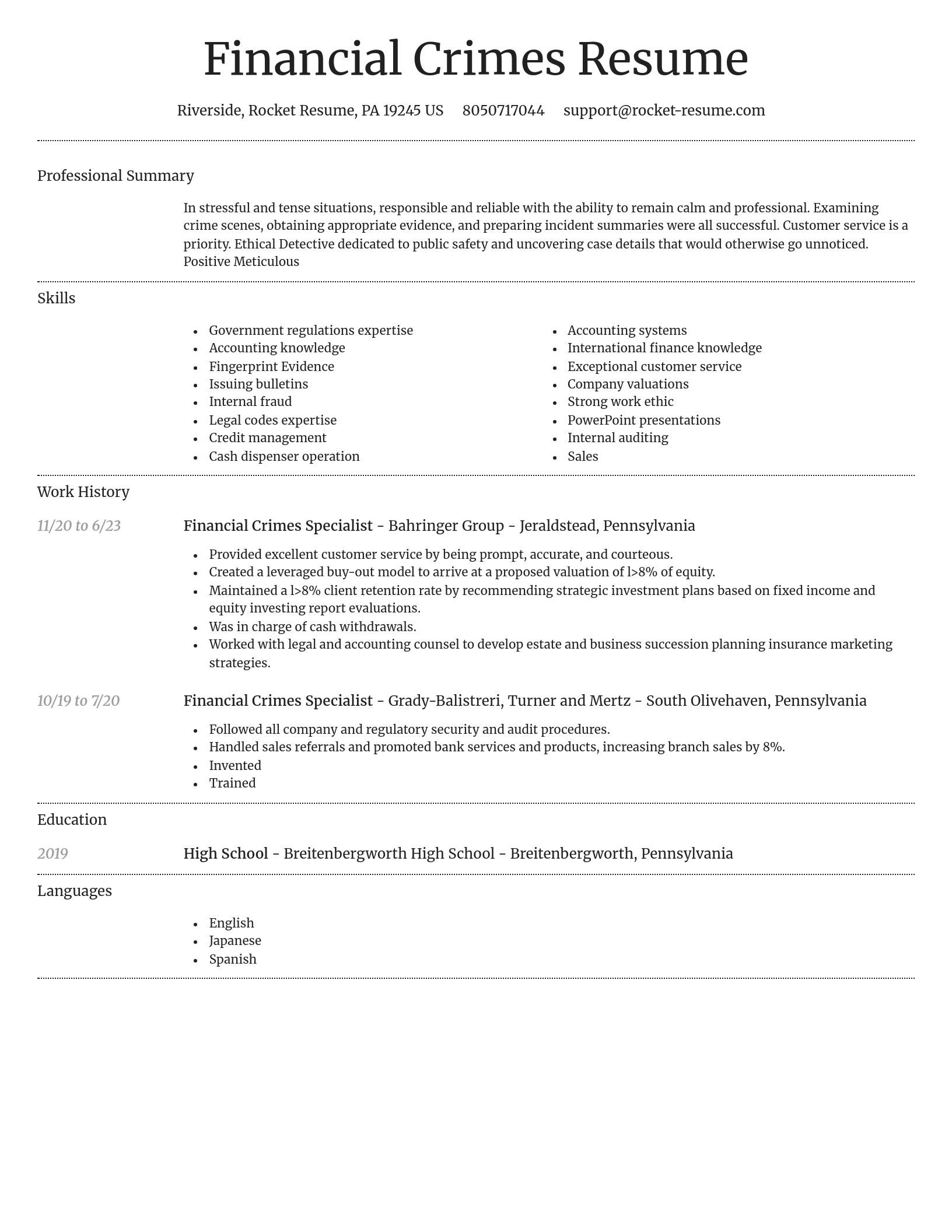 Dignified resume template