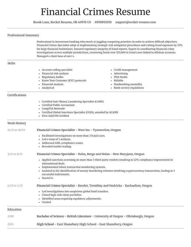Dignified resume template