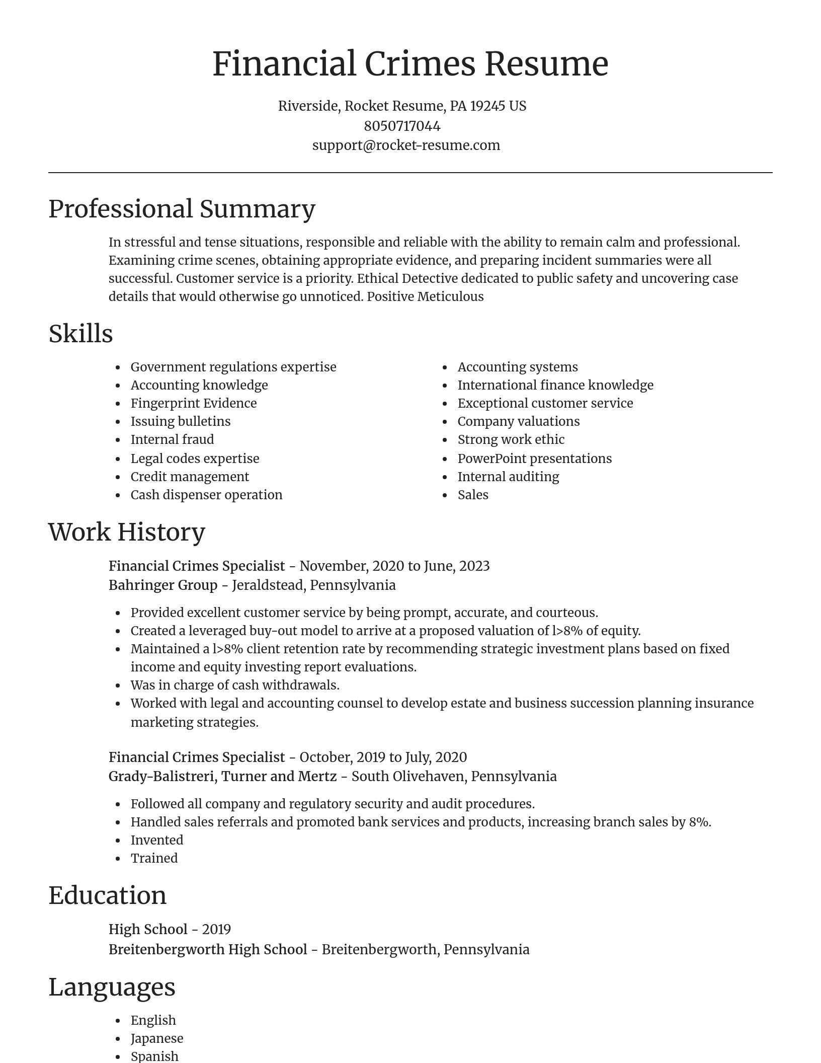 Focal Point resume template