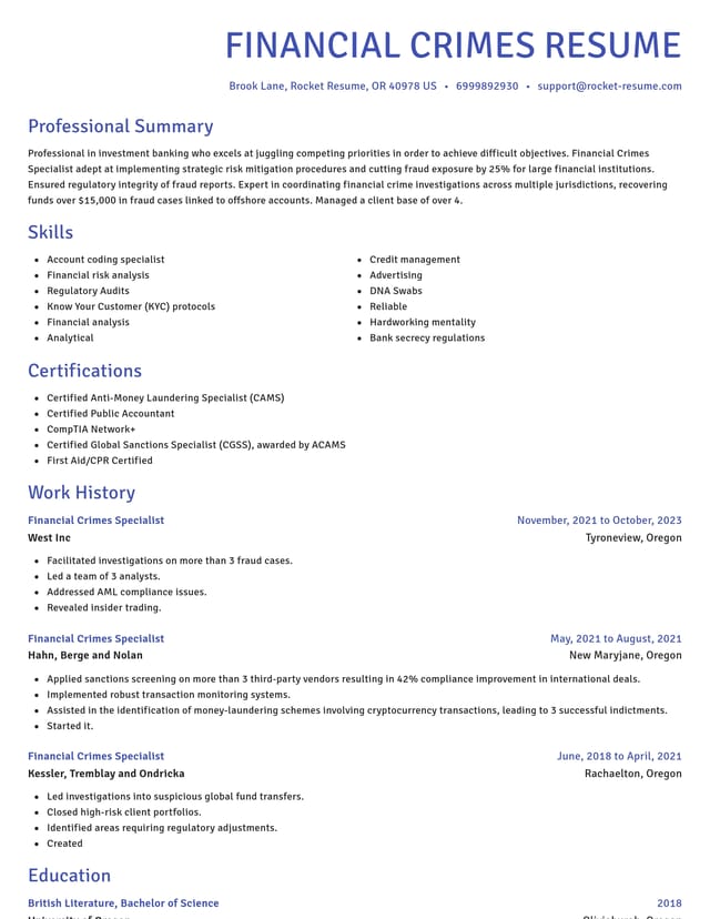 Novel resume template