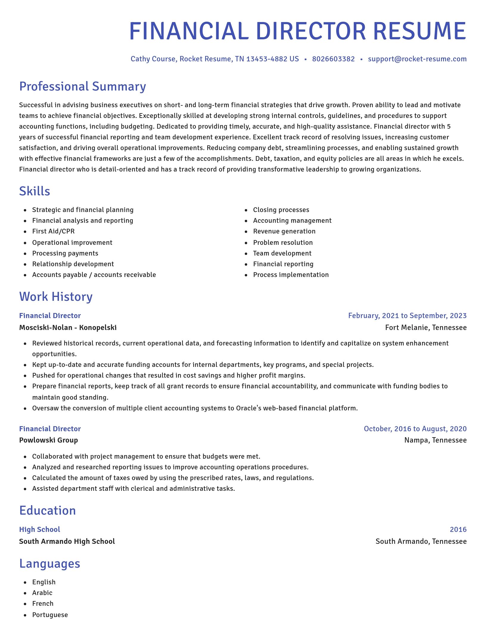 Novel resume template