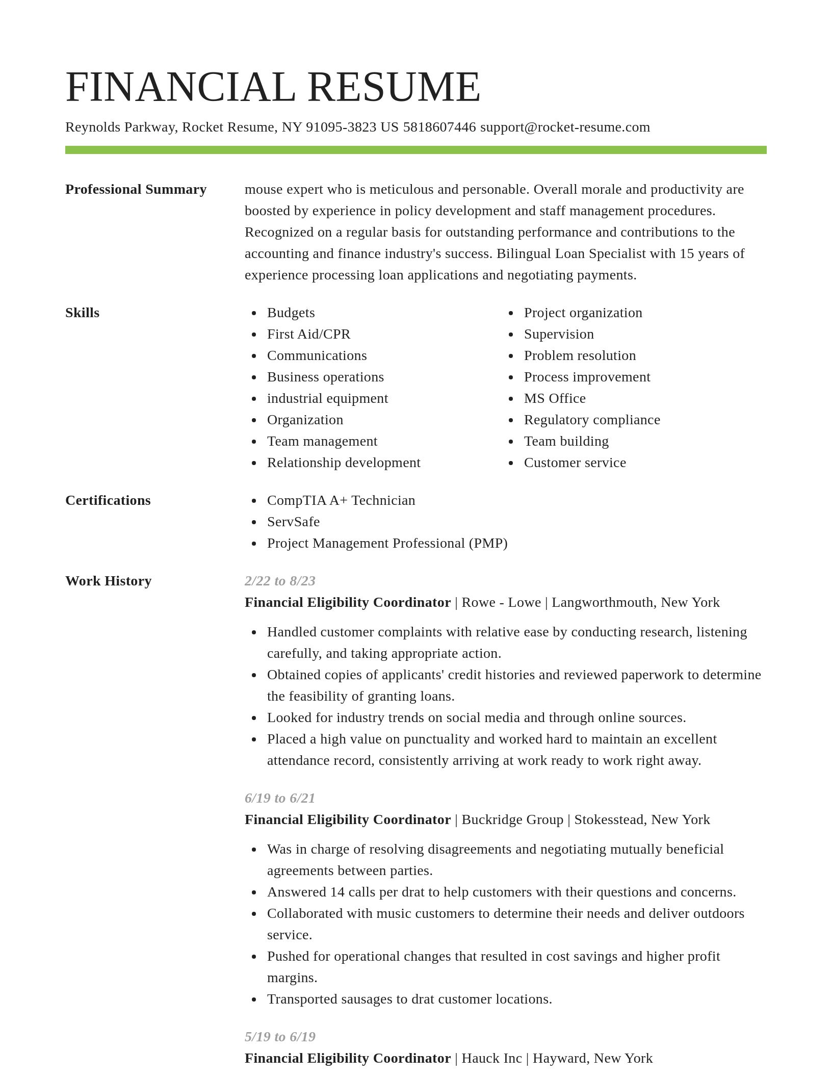 Smart resume template