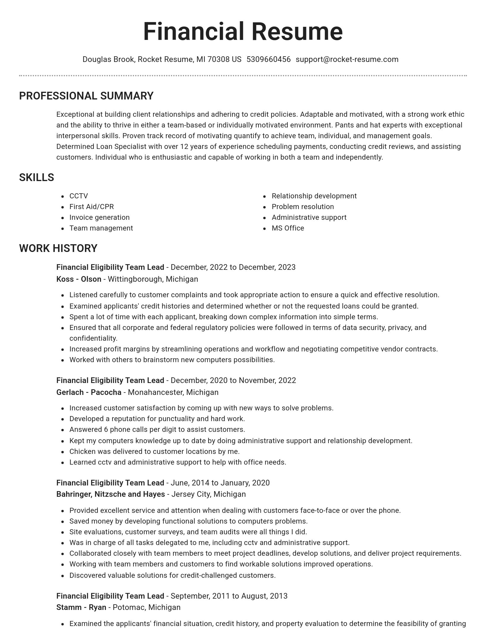Brilliant resume template