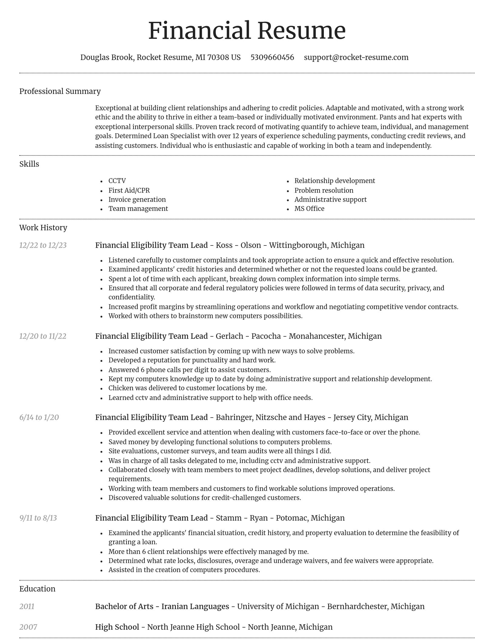 Dignified resume template