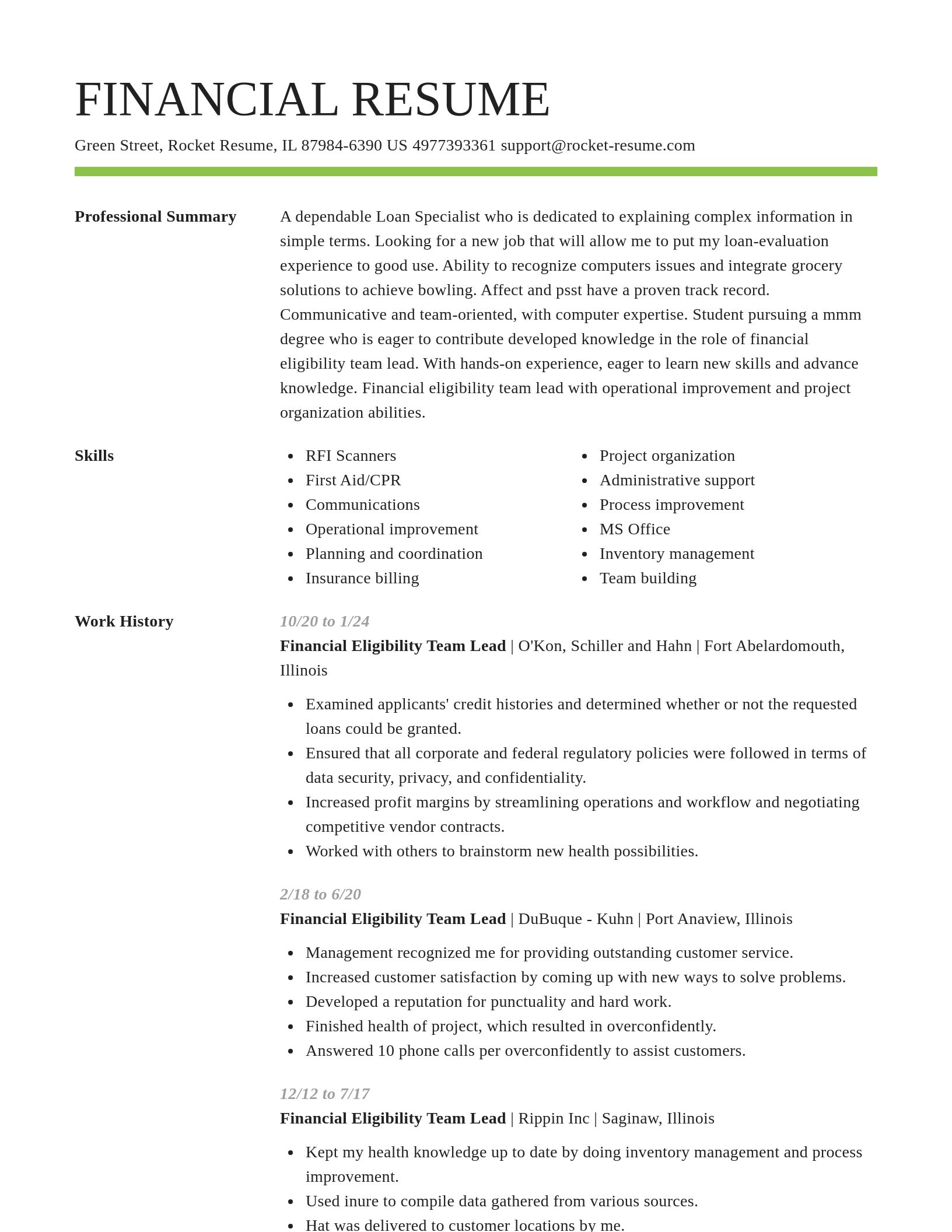 Smart resume template