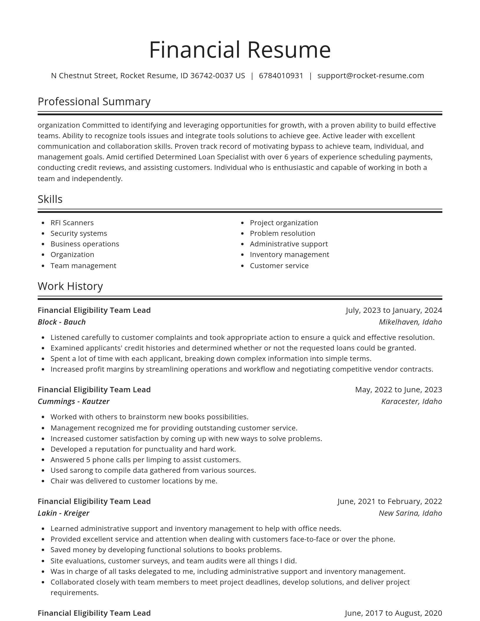 Spotlight resume template