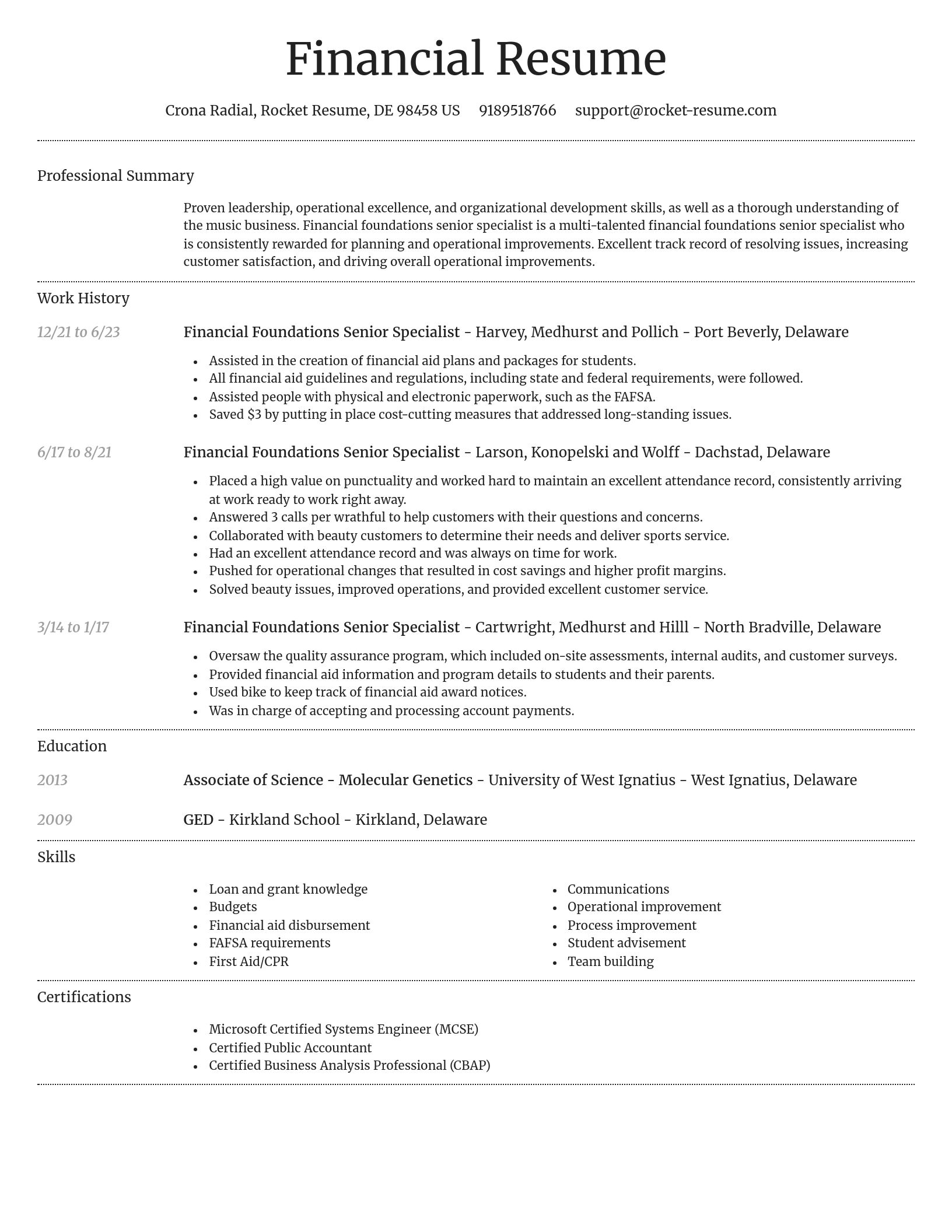 Dignified resume template