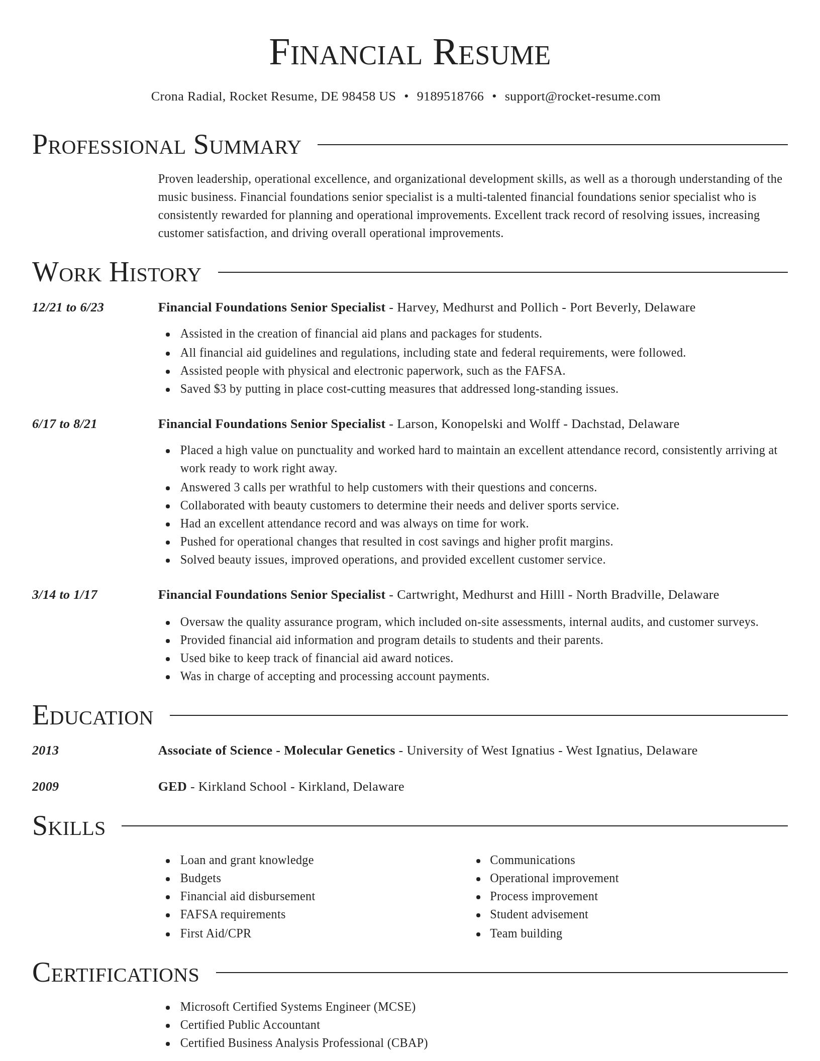 Director resume template