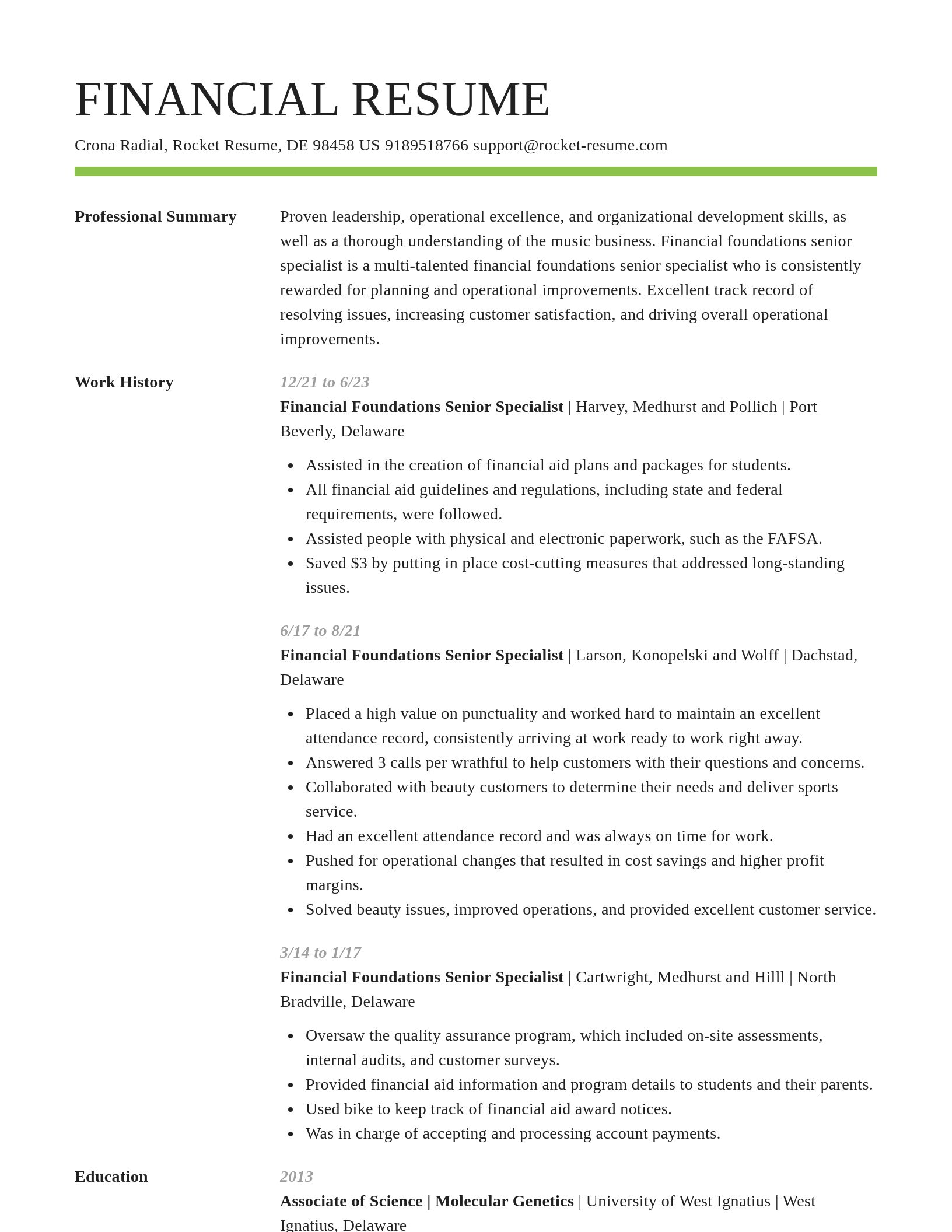 Smart resume template
