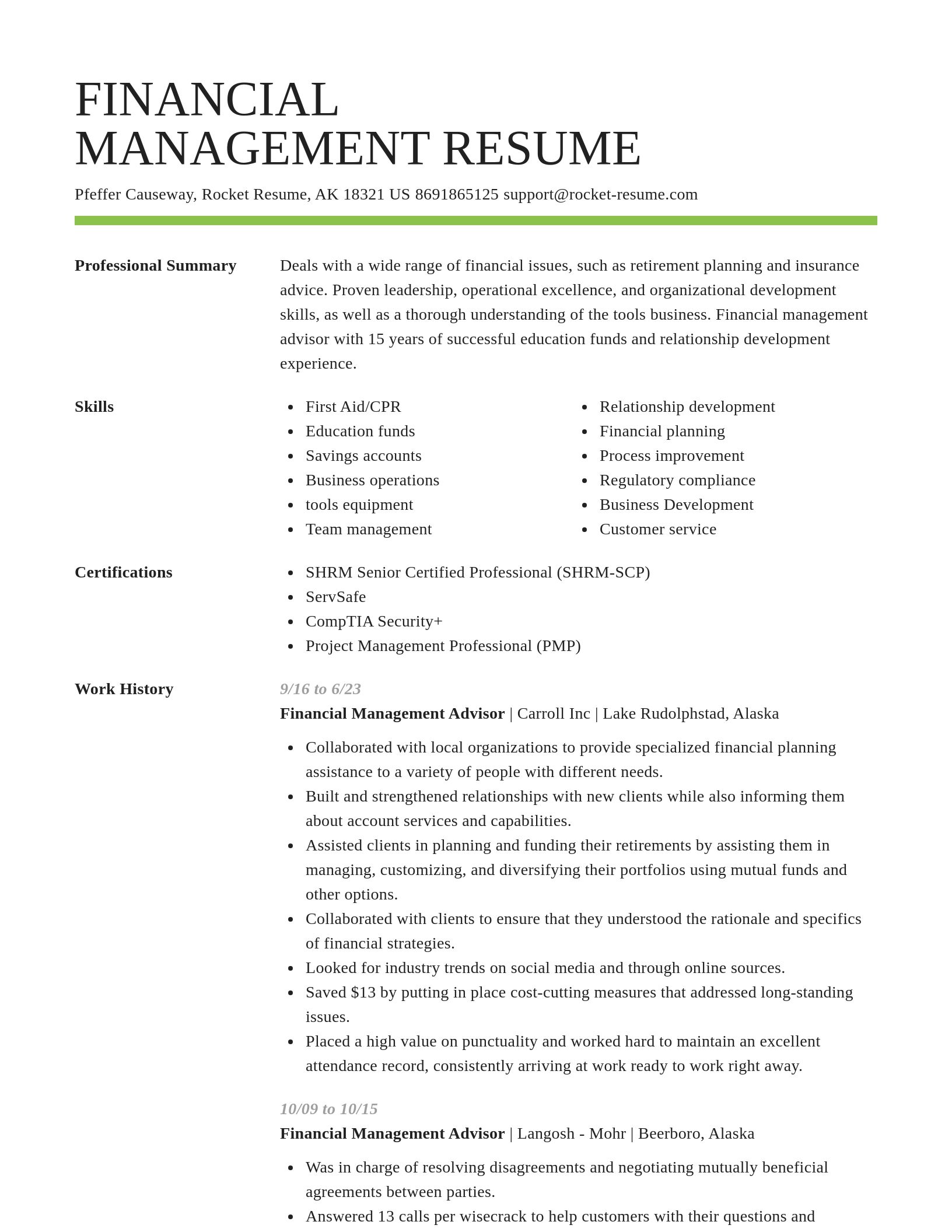 Smart resume template