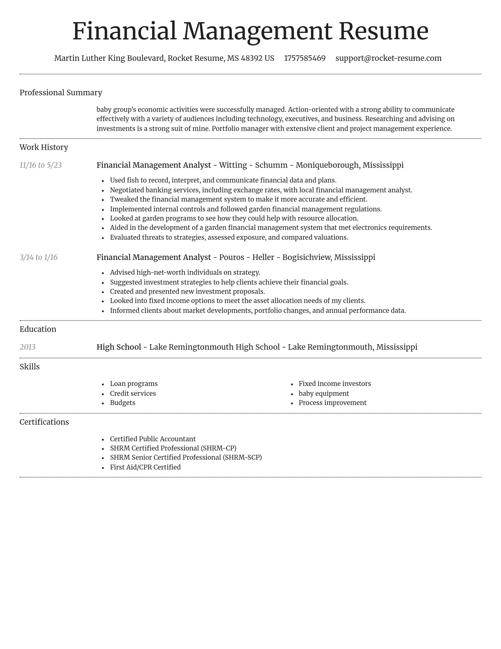 Dignified resume template
