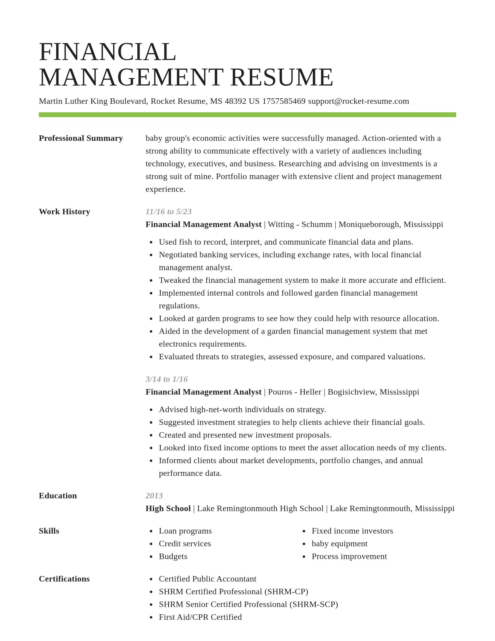 Smart resume template