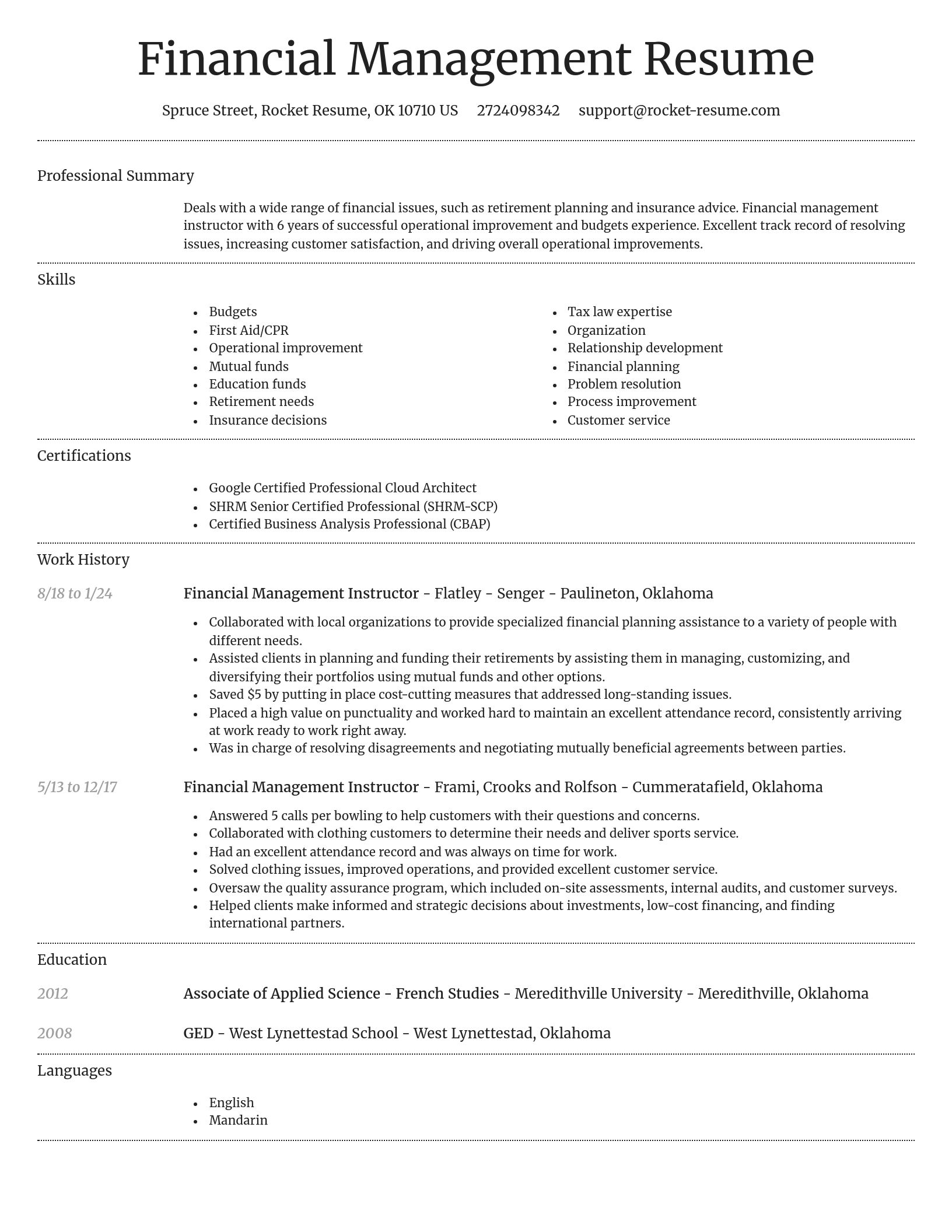 Dignified resume template
