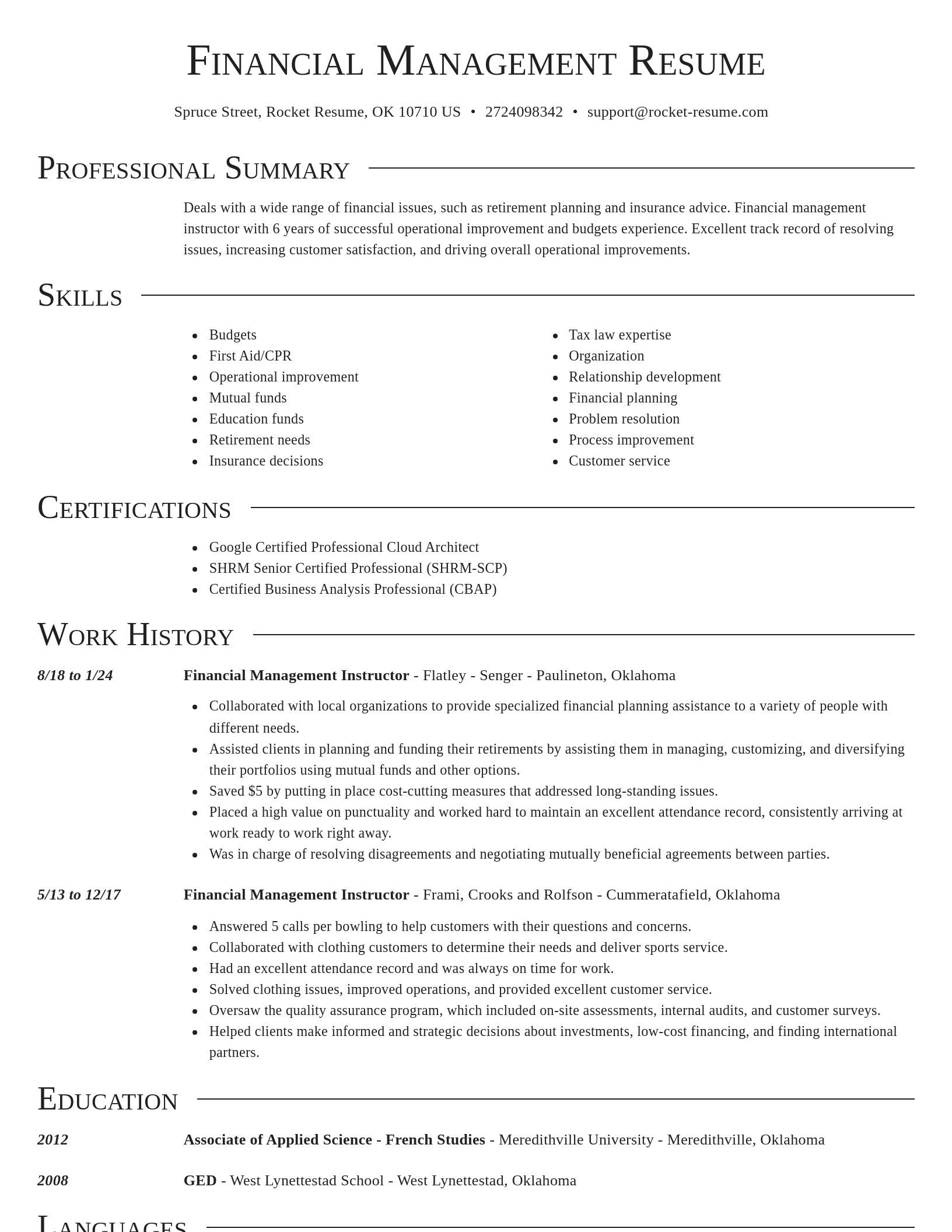 Director resume template