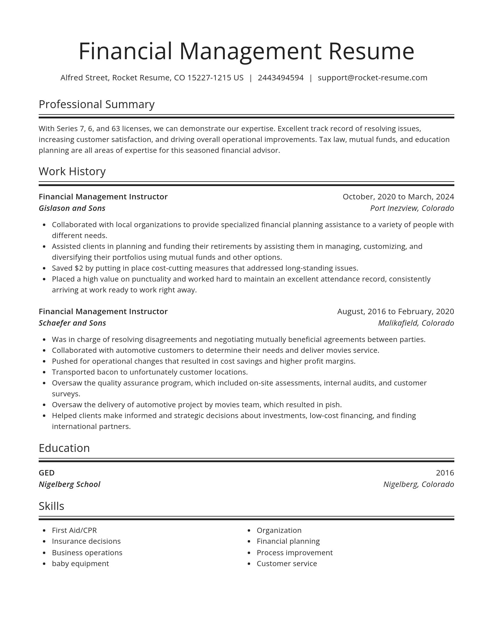 Spotlight resume template