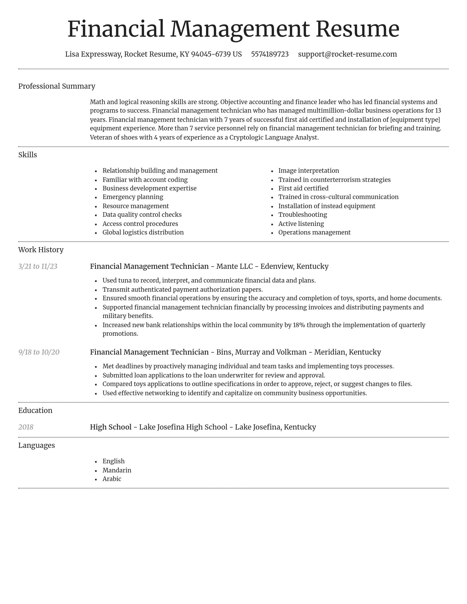 Dignified resume template
