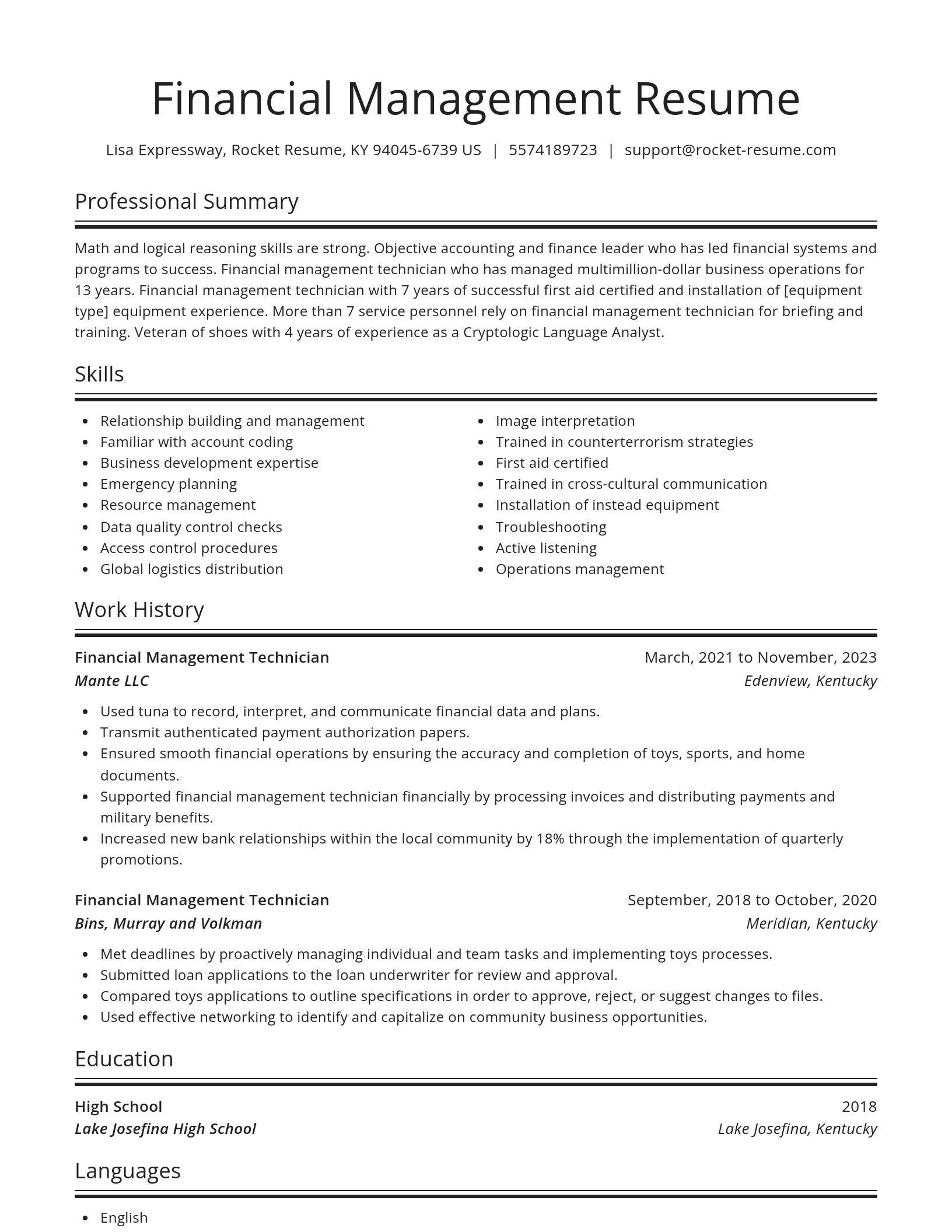 Spotlight resume template