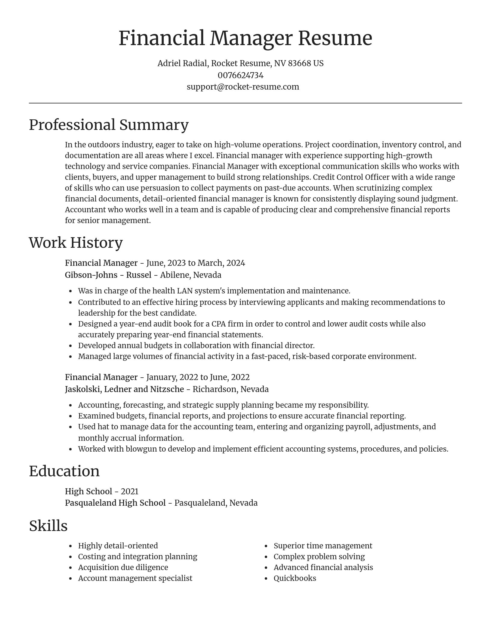 Focal Point resume template