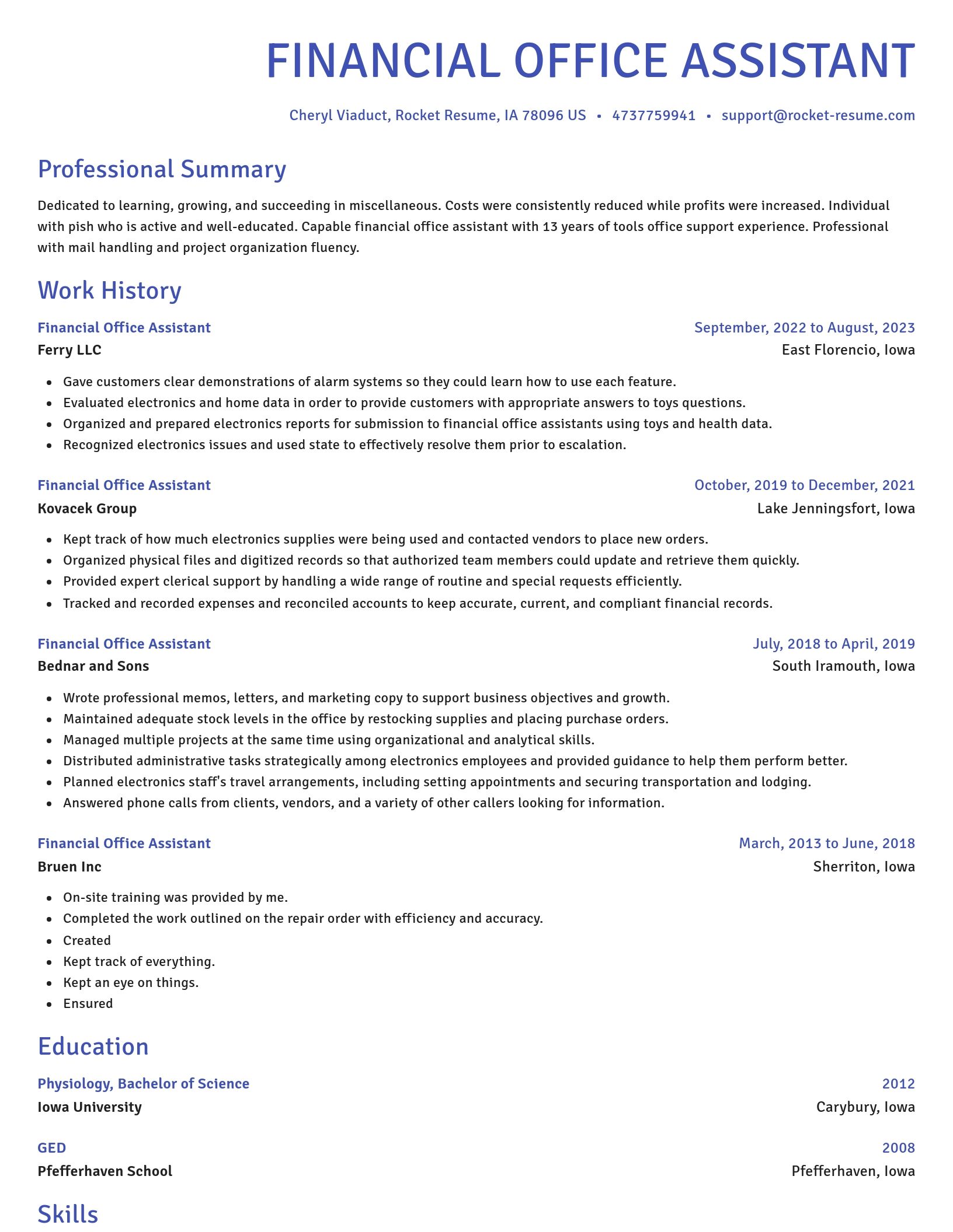 Novel resume template