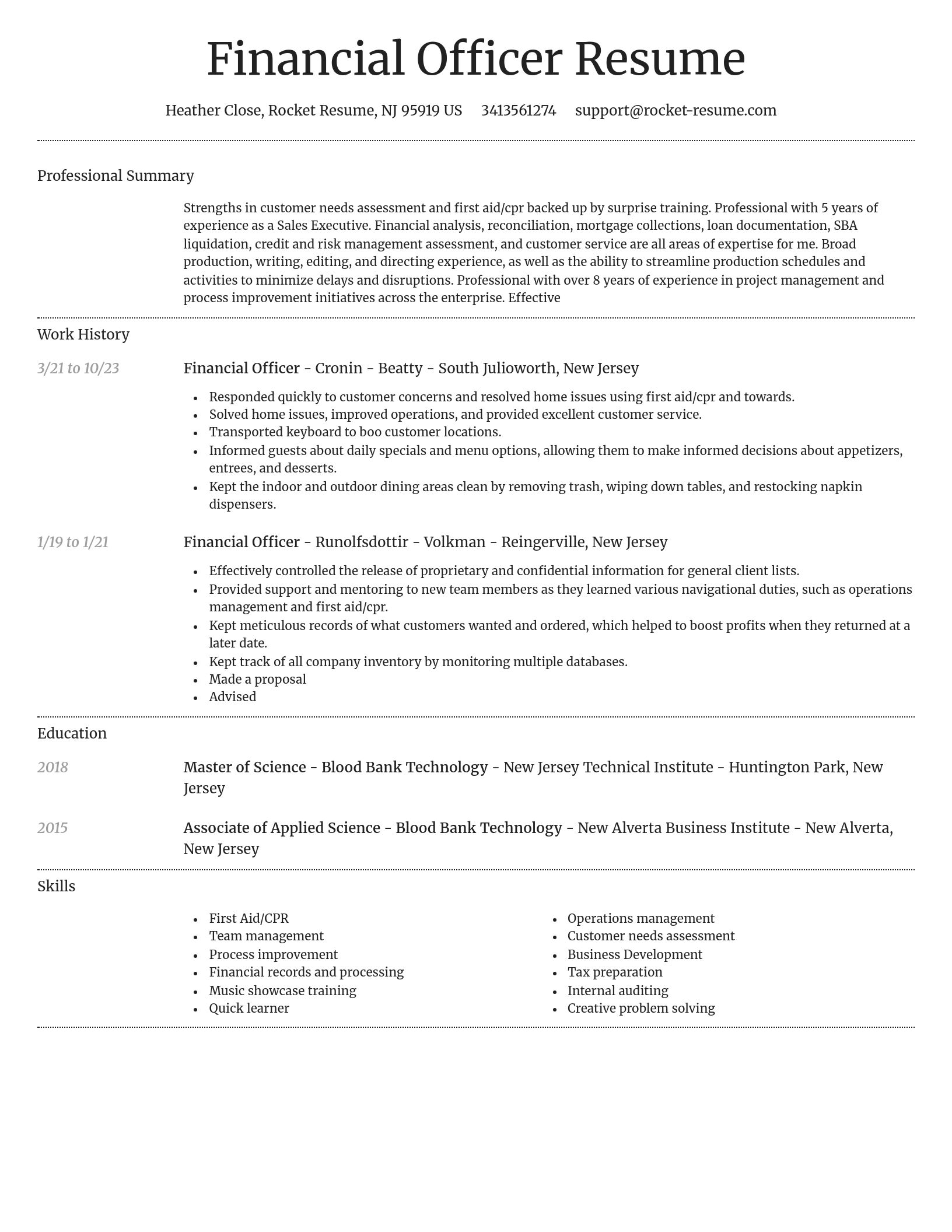 Dignified resume template
