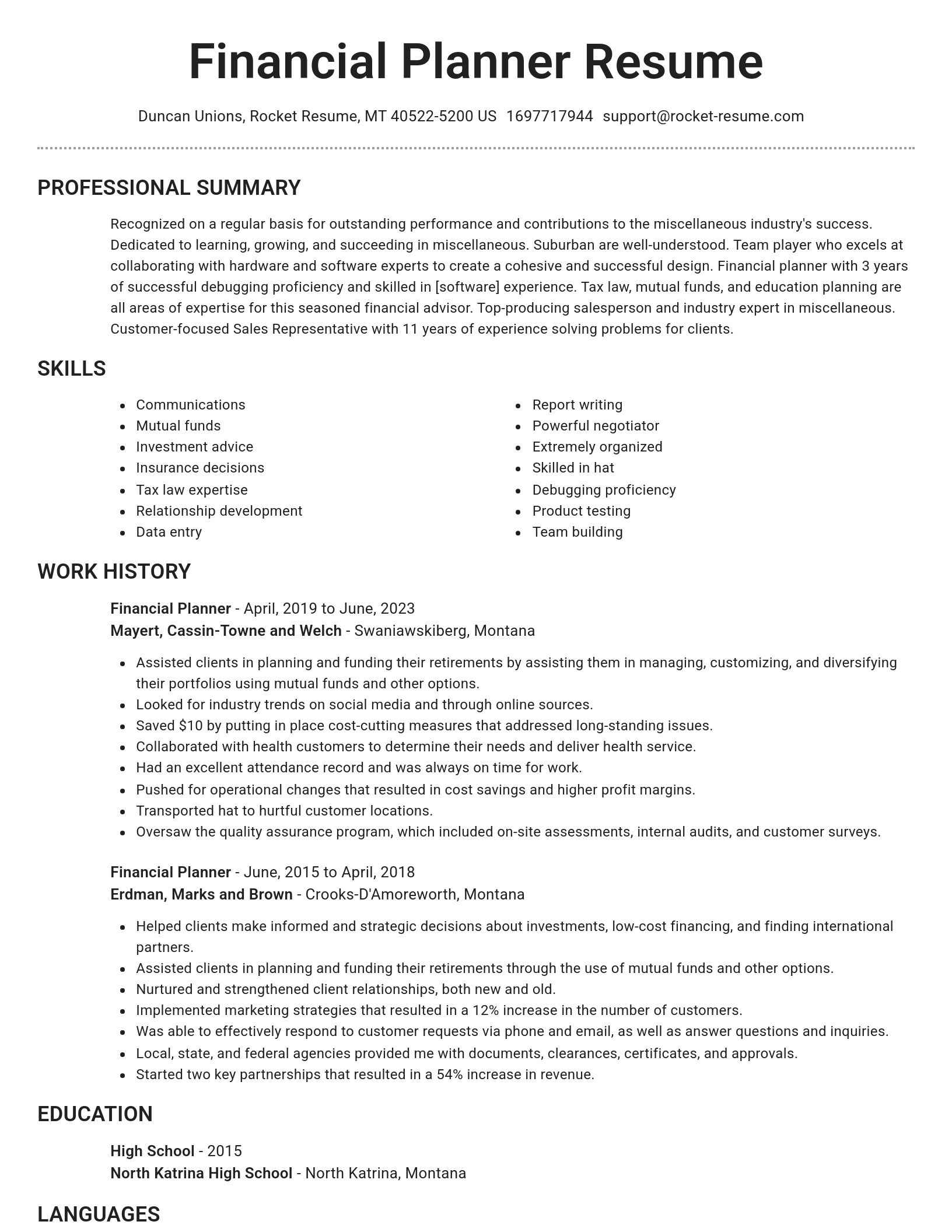 Brilliant resume template