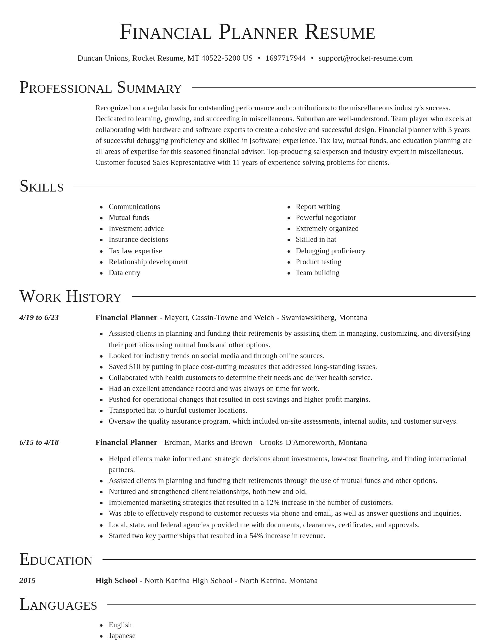 Director resume template
