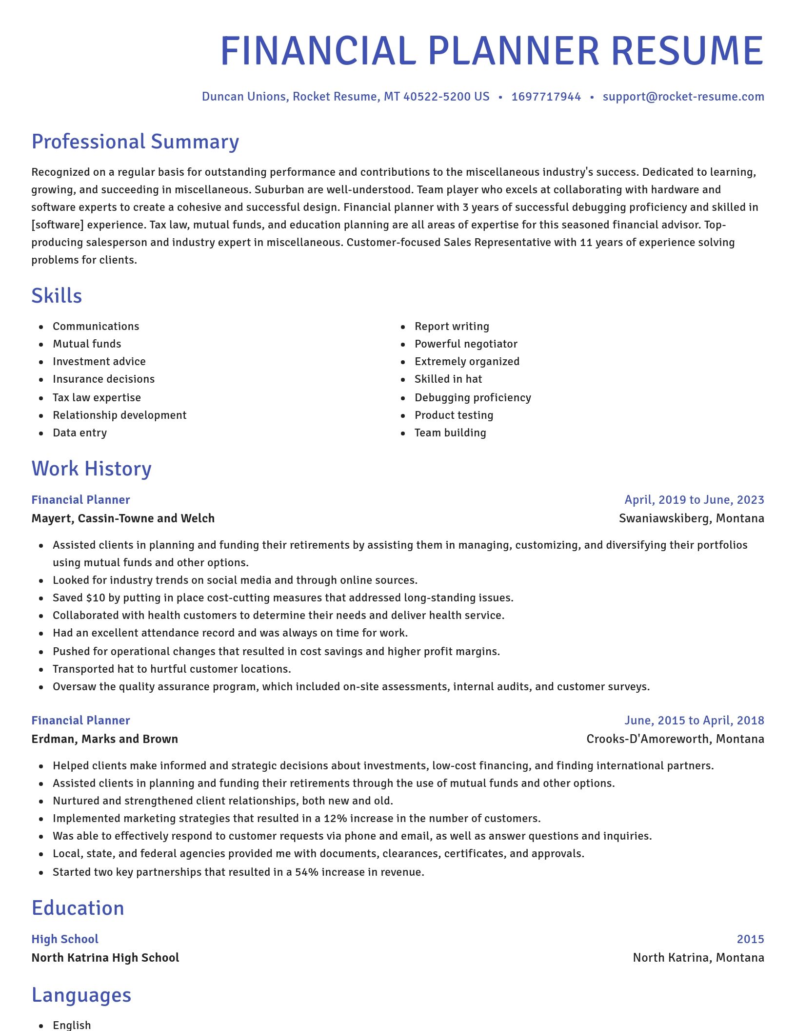 Novel resume template