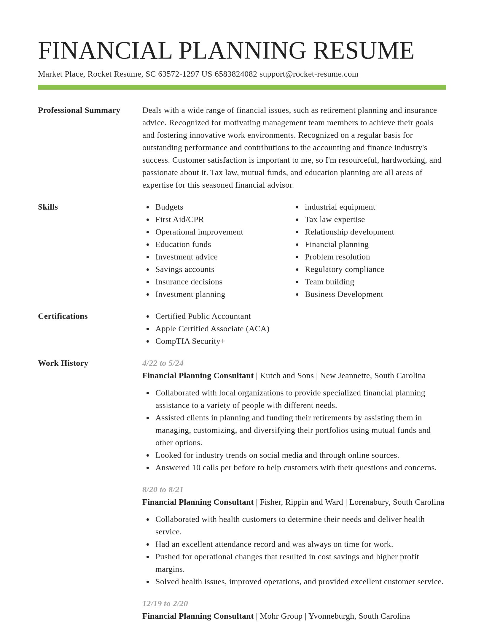 Smart resume template