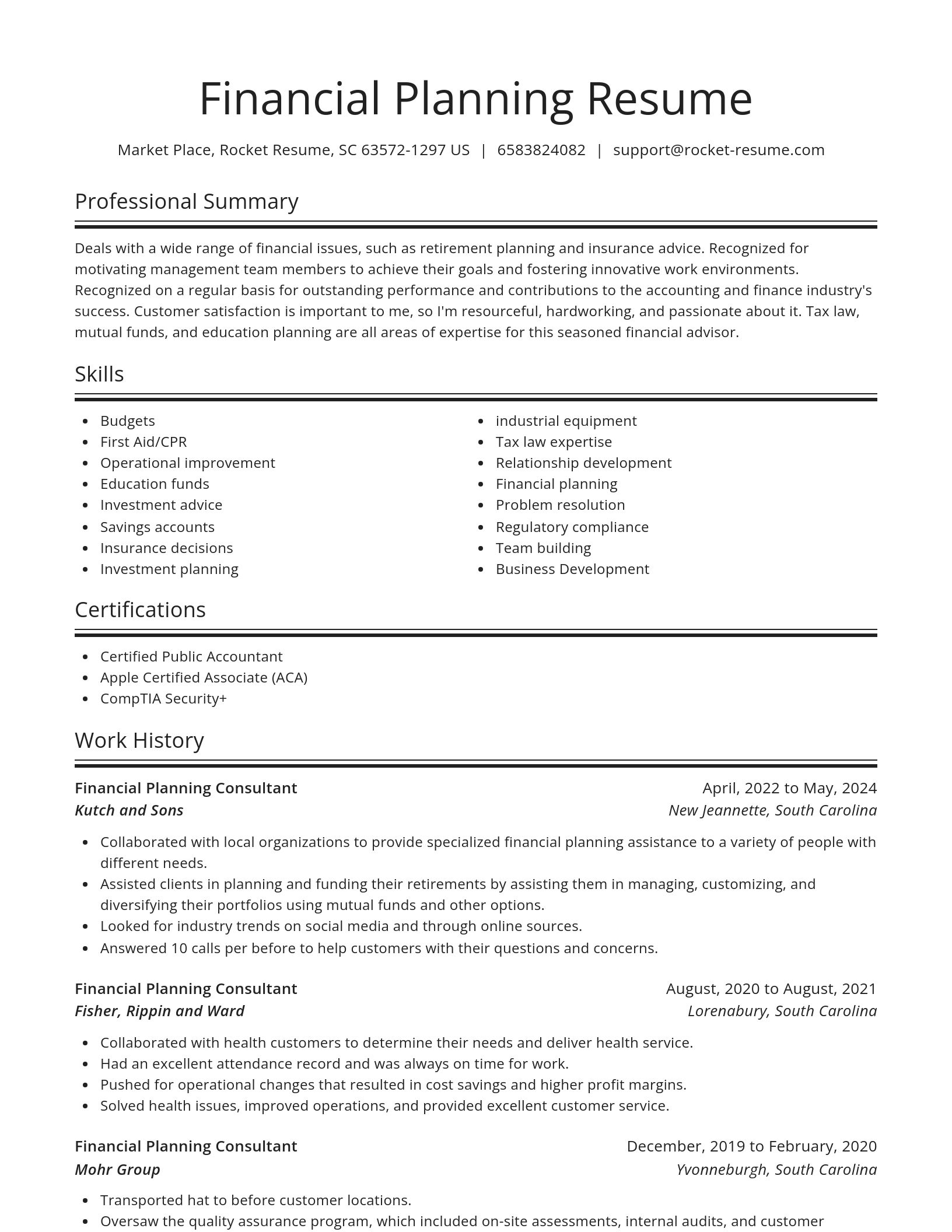 Spotlight resume template