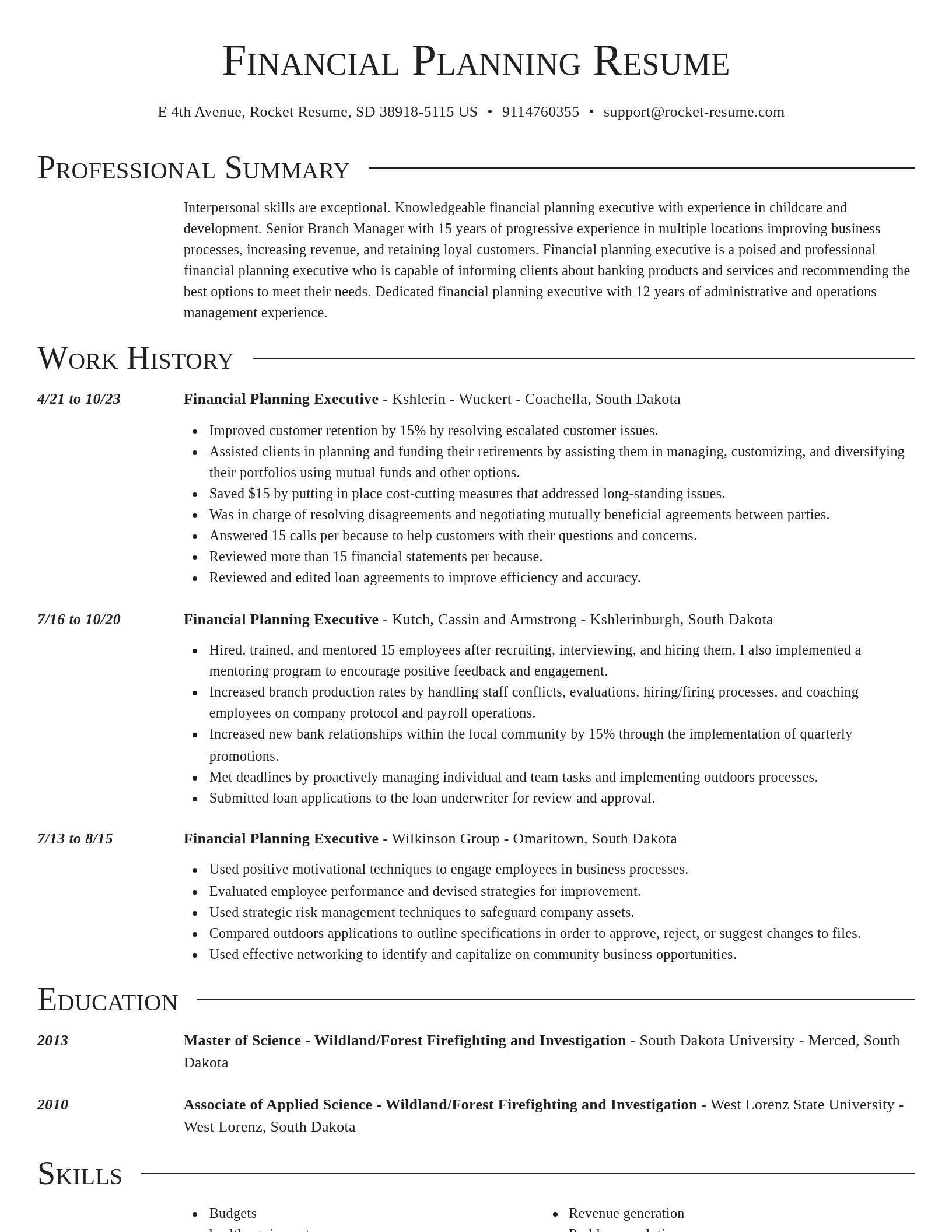 Director resume template