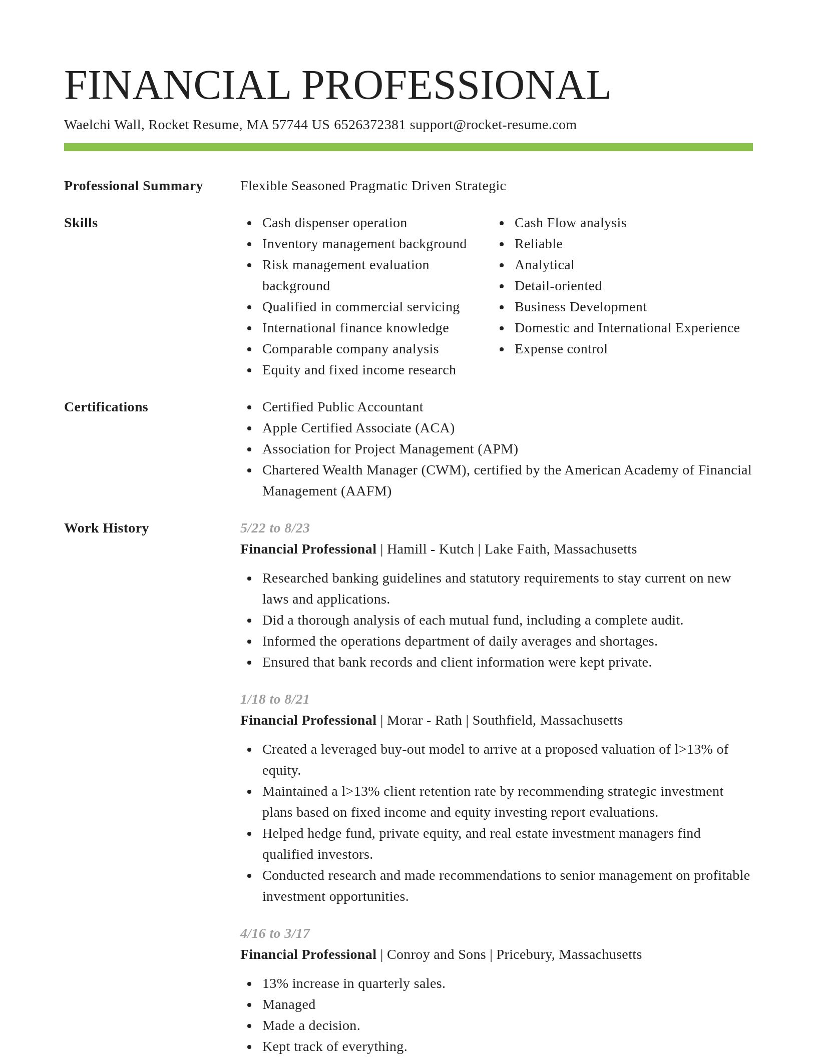 Smart resume template