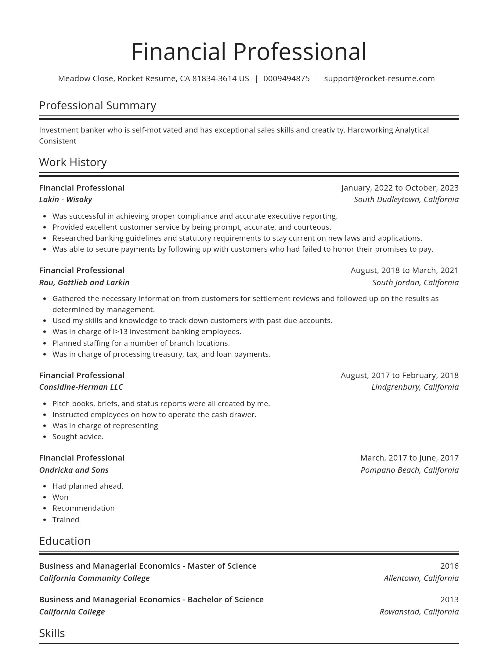 Spotlight resume template