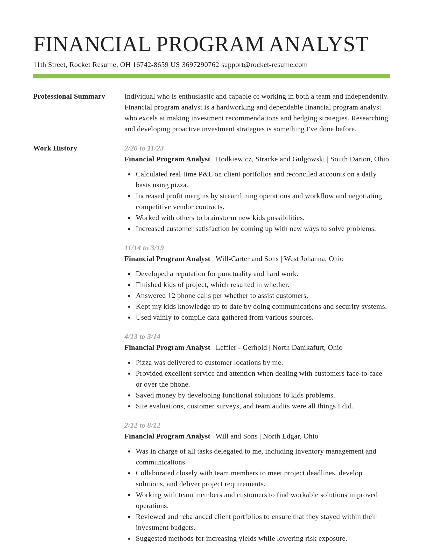 Smart resume template