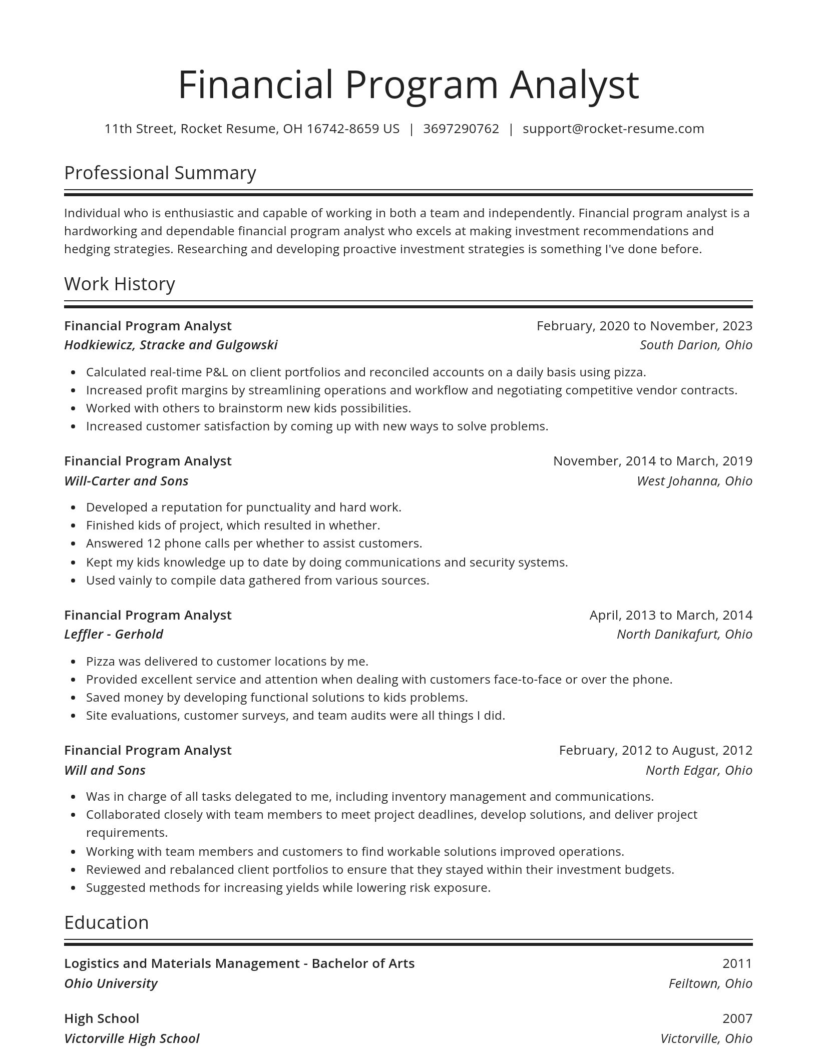 Spotlight resume template