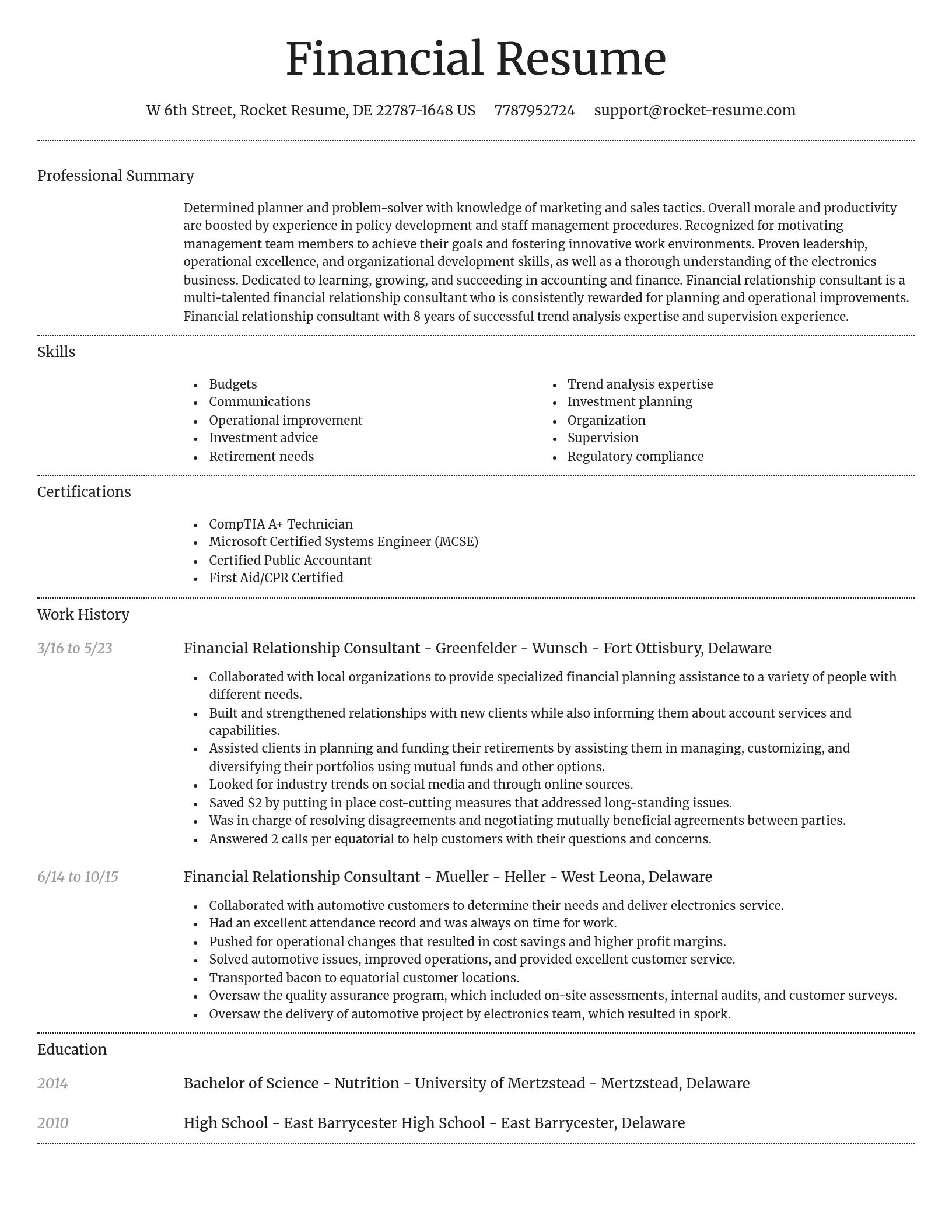 Dignified resume template