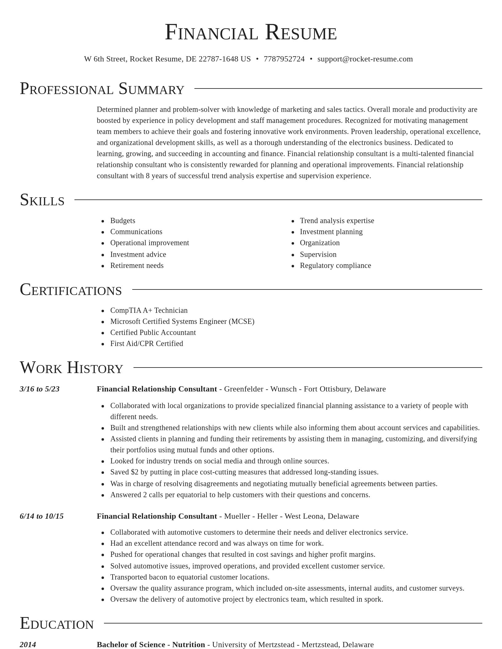 Director resume template