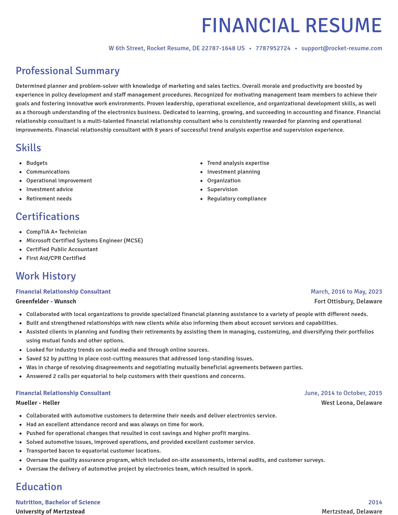 Novel resume template